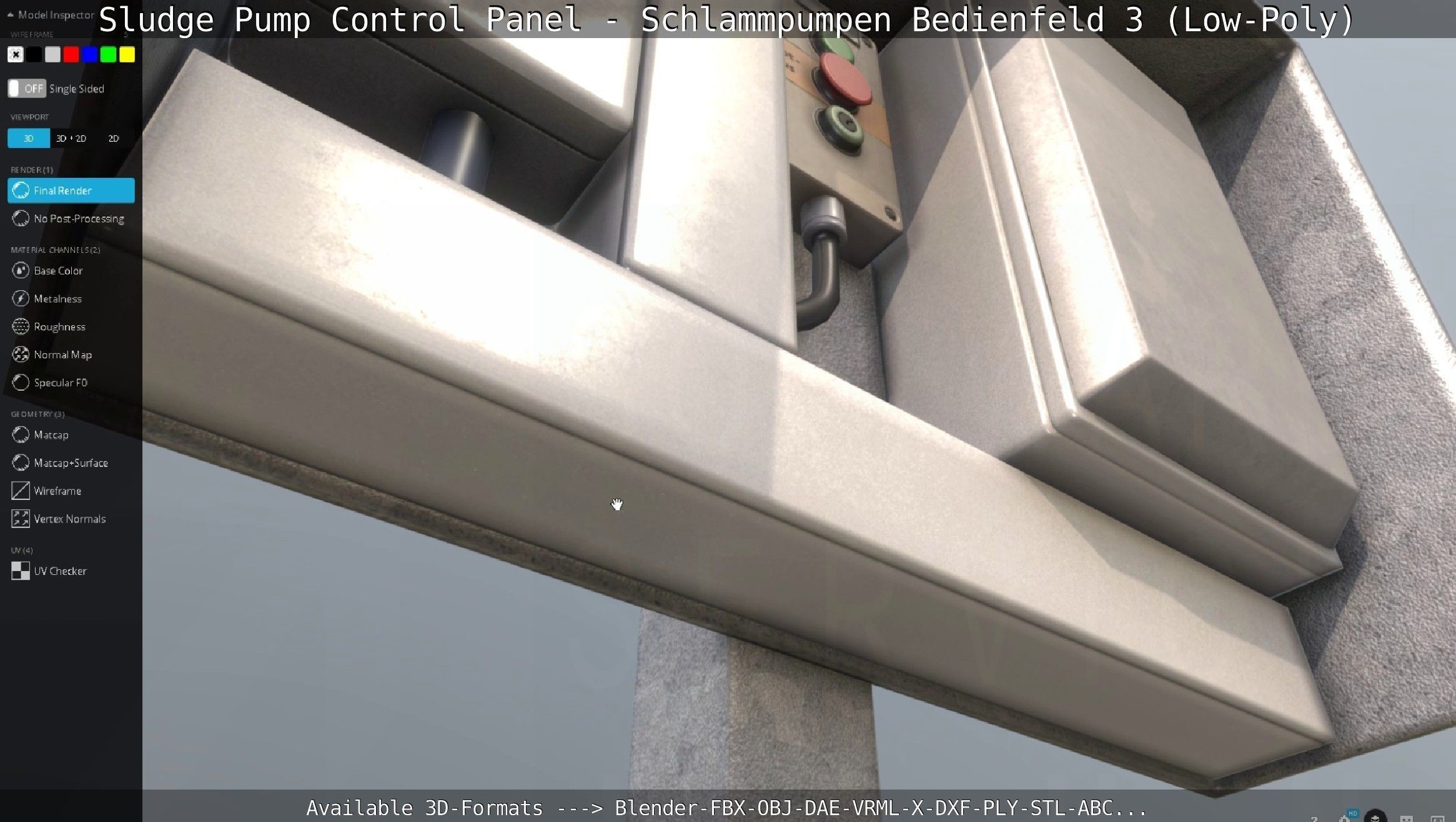 Sludge Pump Control Panel - Schlammpumpen Bedienfeld 3 Low-Poly Low-poly 3D model_126