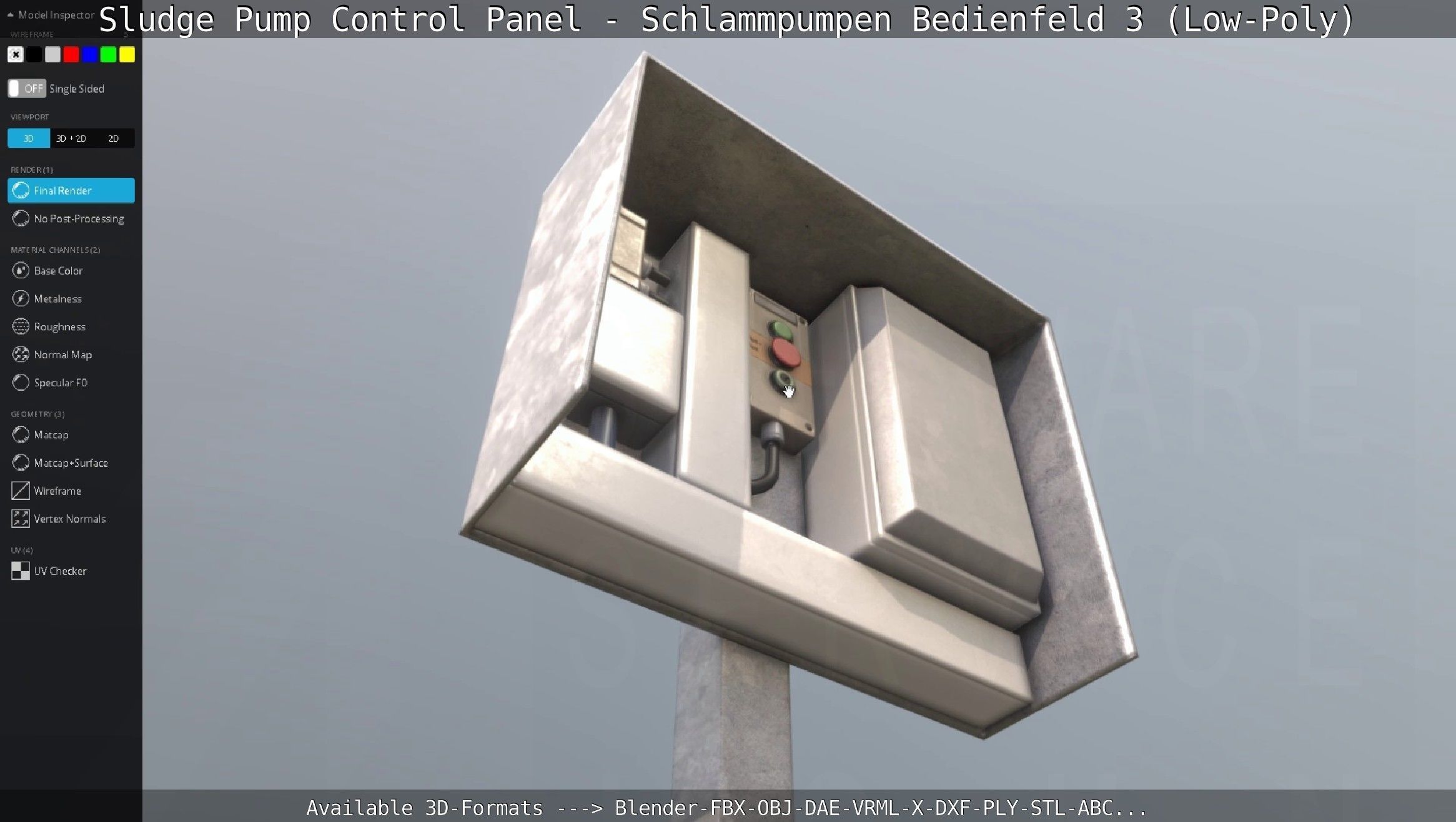 Sludge Pump Control Panel - Schlammpumpen Bedienfeld 3 Low-Poly Low-poly 3D model_122