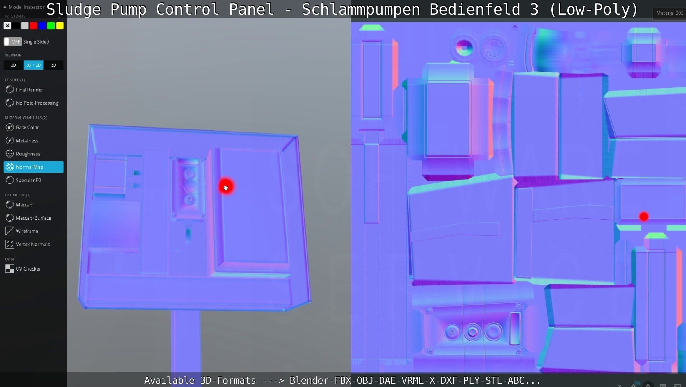 Sludge Pump Control Panel - Schlammpumpen Bedienfeld 3 Low-Poly Low-poly 3D model_105