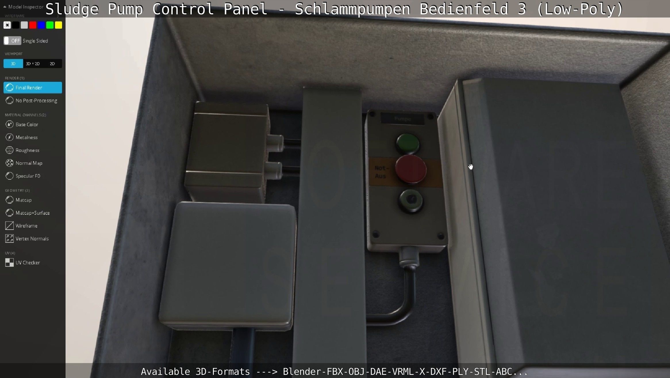 Sludge Pump Control Panel - Schlammpumpen Bedienfeld 3 Low-Poly Low-poly 3D model_135