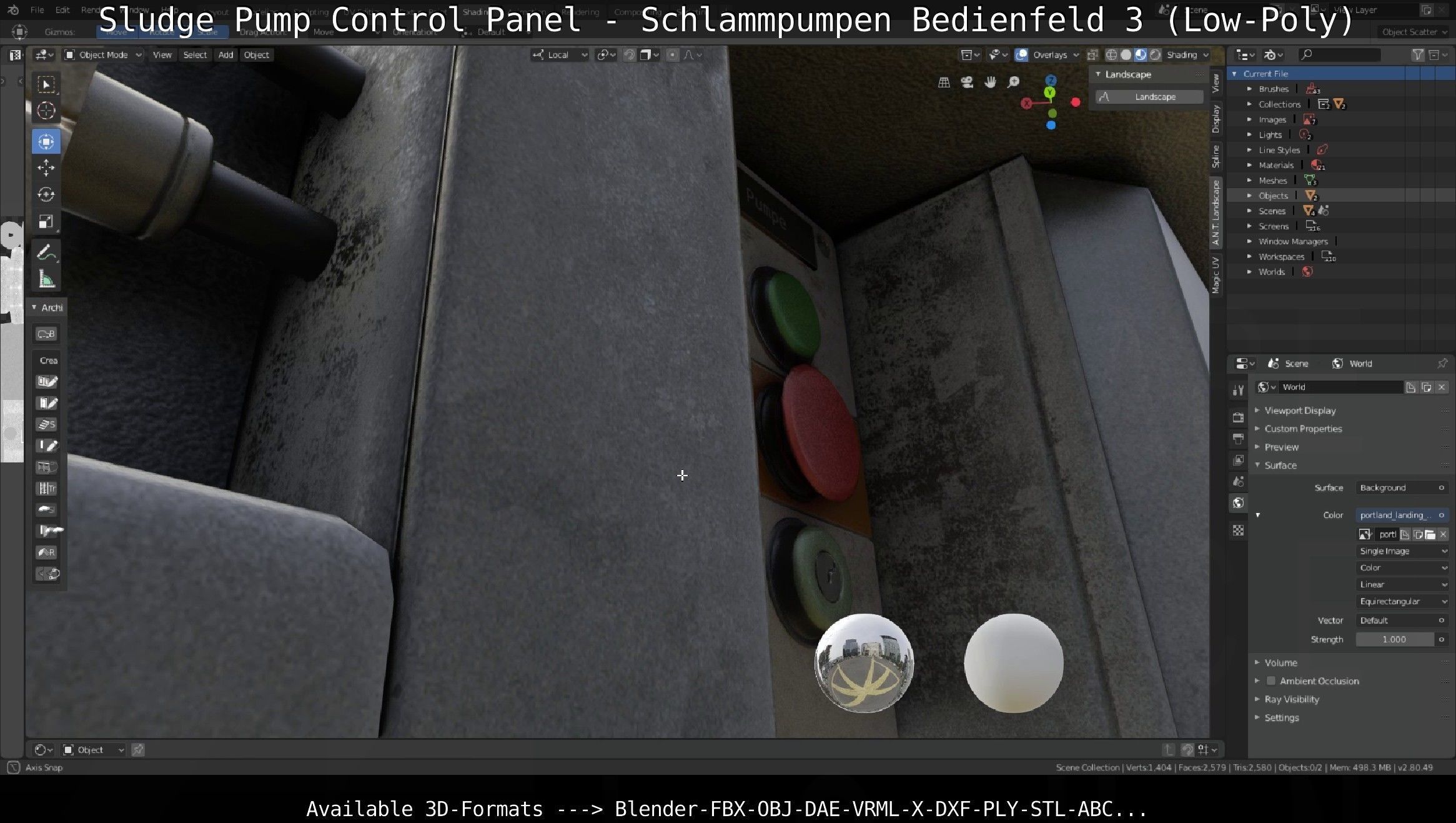 Sludge Pump Control Panel - Schlammpumpen Bedienfeld 3 Low-Poly Low-poly 3D model_14