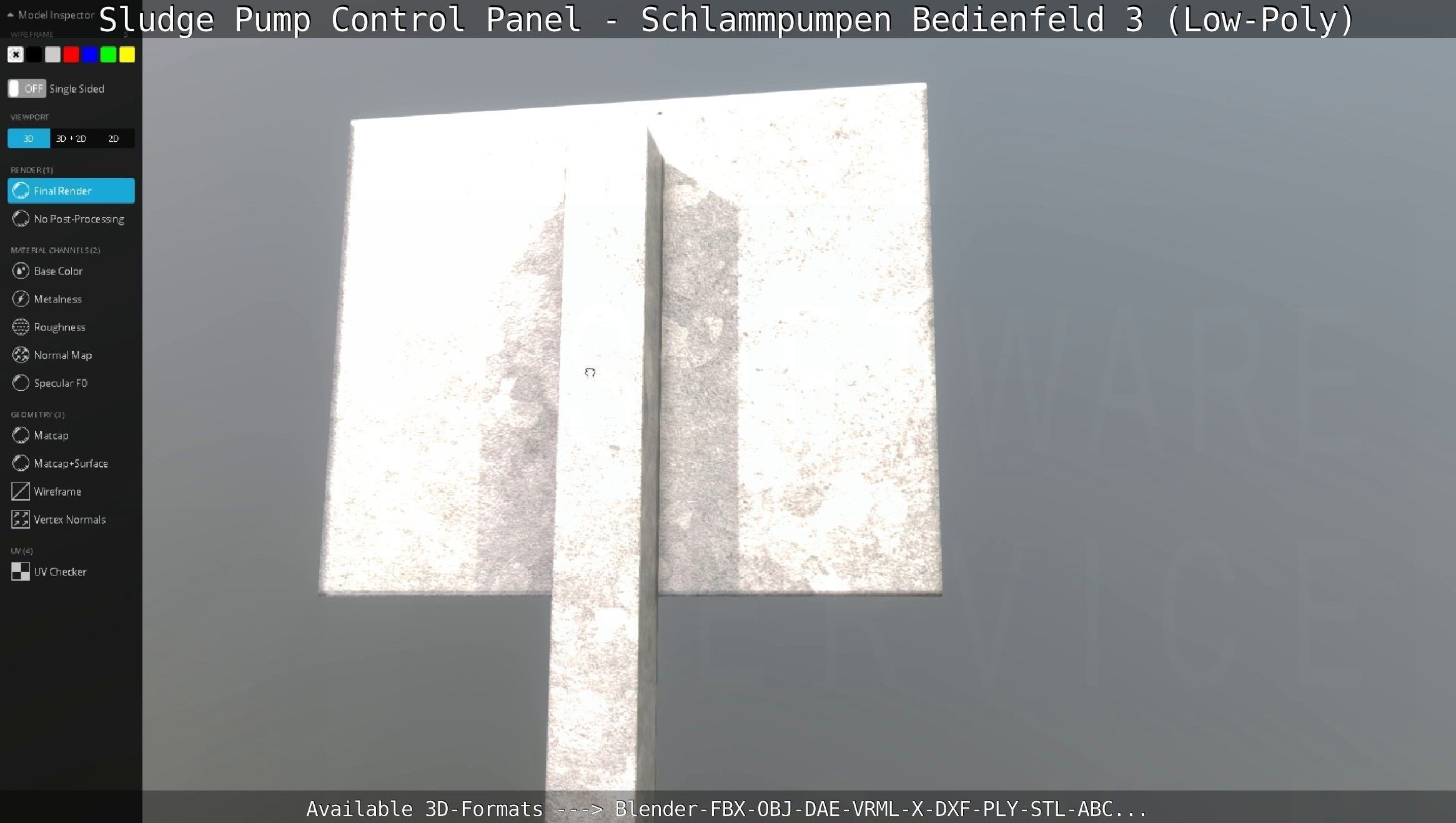 Sludge Pump Control Panel - Schlammpumpen Bedienfeld 3 Low-Poly Low-poly 3D model_131