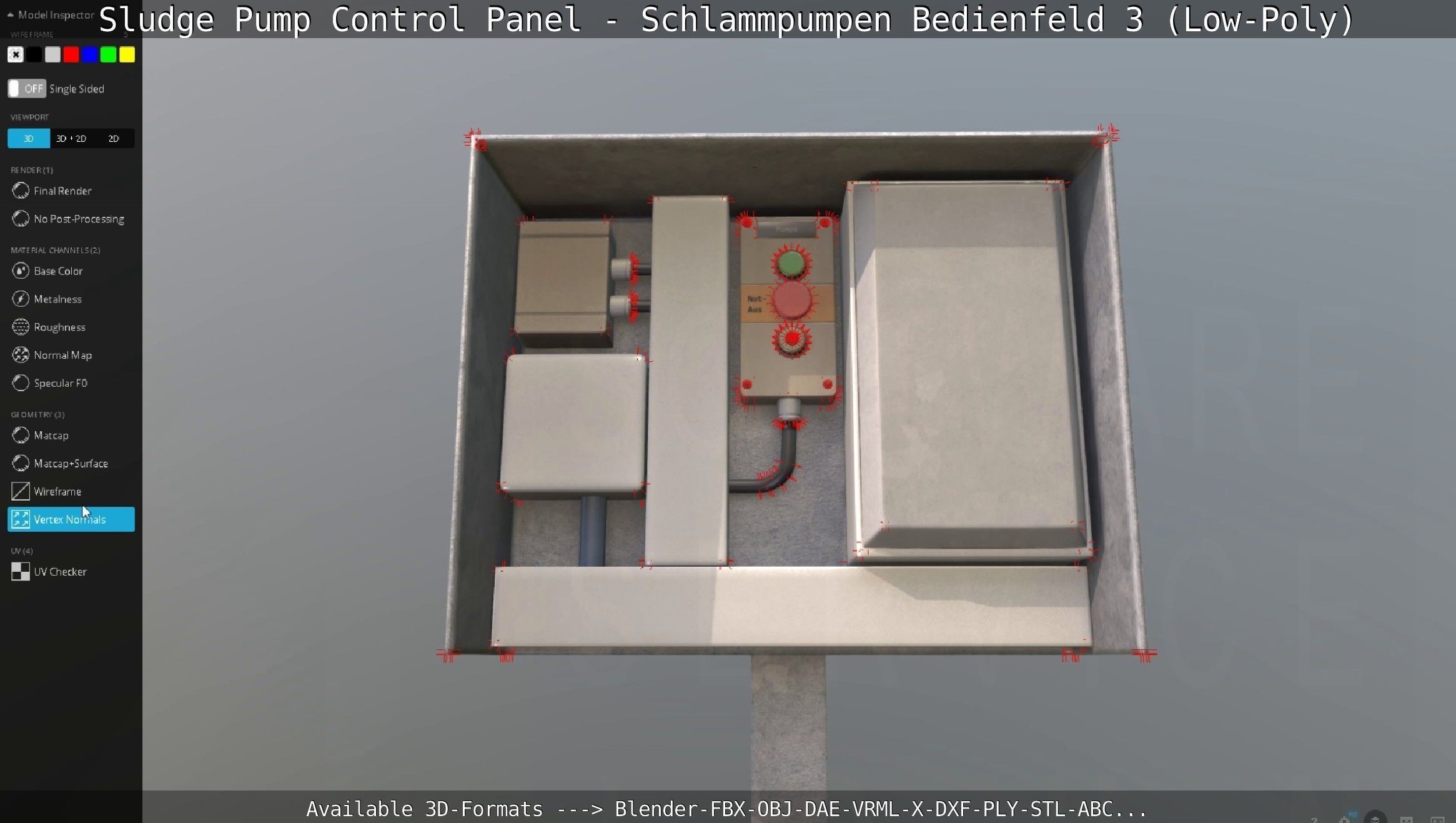 Sludge Pump Control Panel - Schlammpumpen Bedienfeld 3 Low-Poly Low-poly 3D model_119
