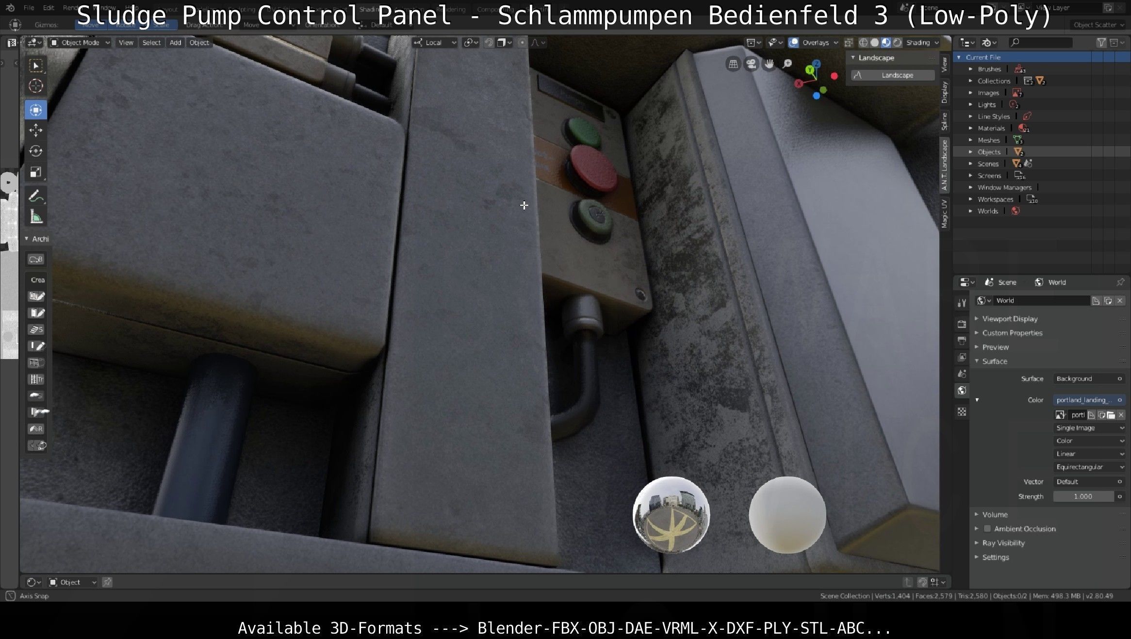 Sludge Pump Control Panel - Schlammpumpen Bedienfeld 3 Low-Poly Low-poly 3D model_12