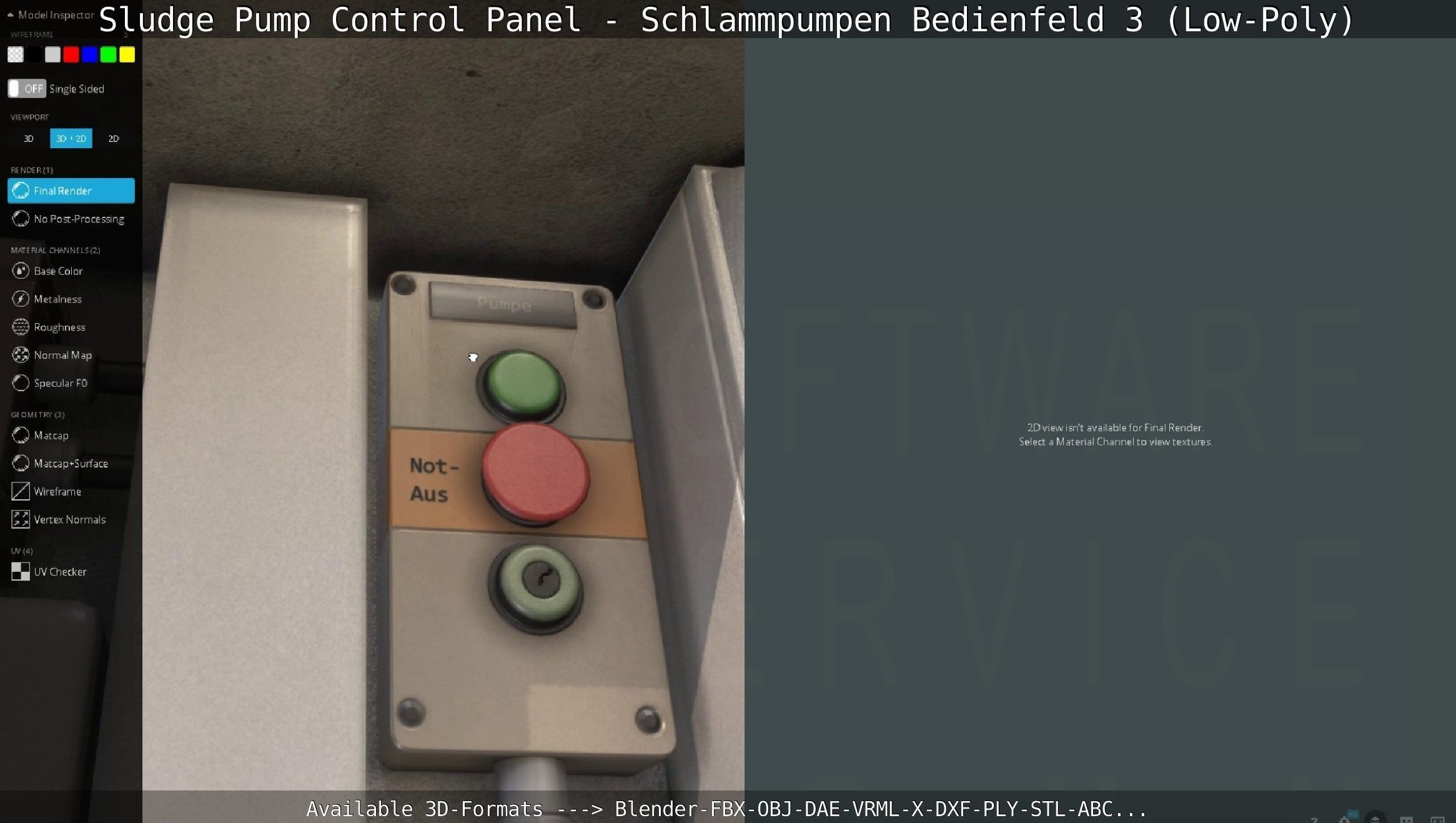 Sludge Pump Control Panel - Schlammpumpen Bedienfeld 3 Low-Poly Low-poly 3D model_75