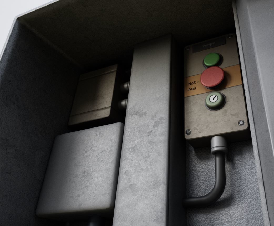 Sludge Pump Control Panel - Schlammpumpen Bedienfeld 3 Low-Poly Low-poly 3D model_2