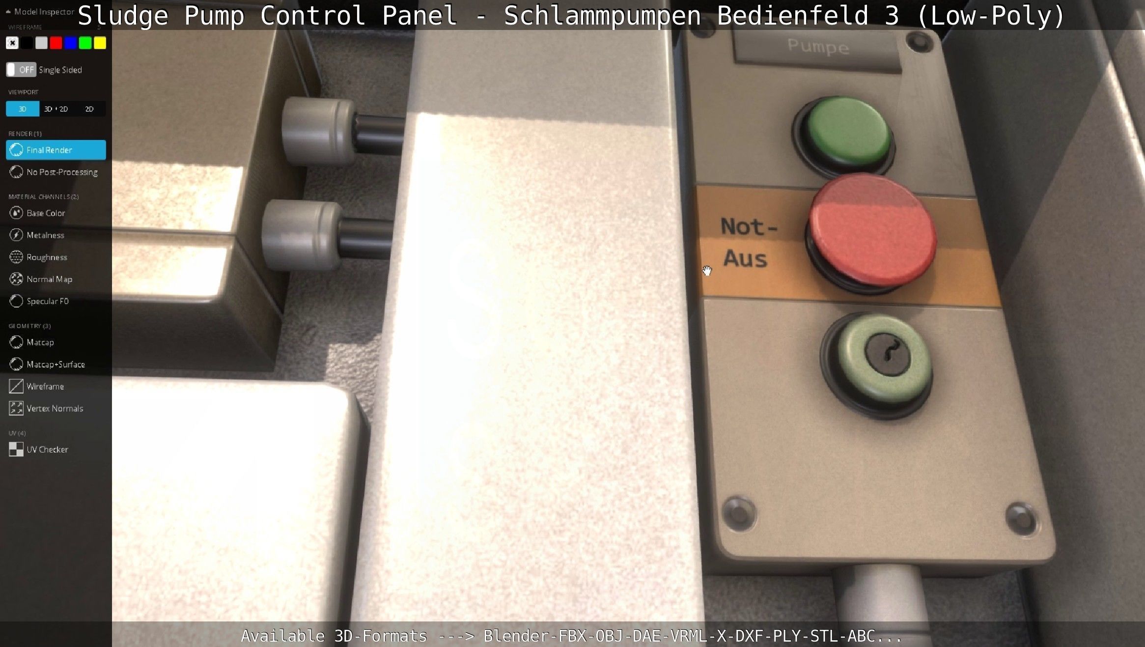 Sludge Pump Control Panel - Schlammpumpen Bedienfeld 3 Low-Poly Low-poly 3D model_140
