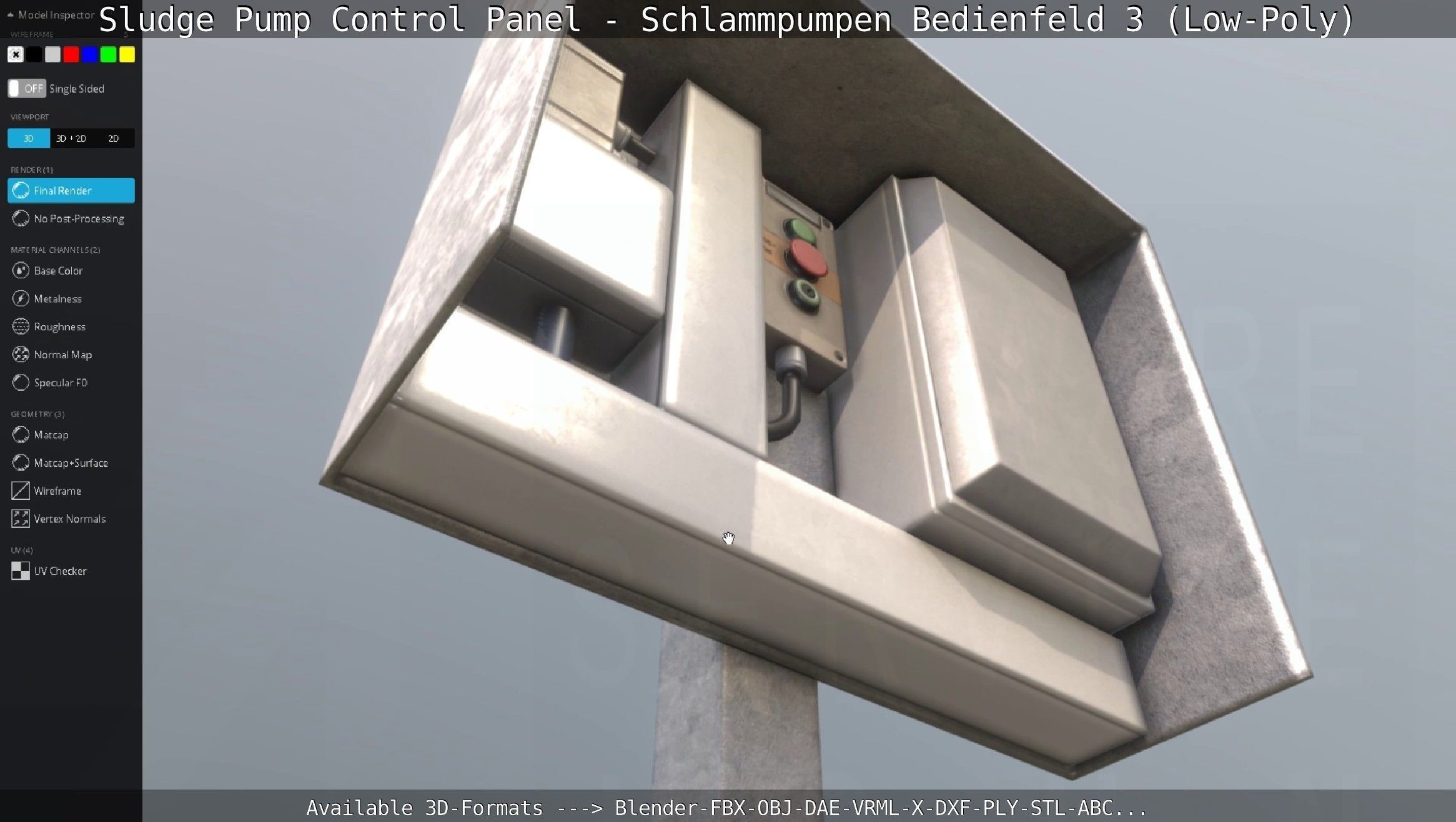Sludge Pump Control Panel - Schlammpumpen Bedienfeld 3 Low-Poly Low-poly 3D model_124