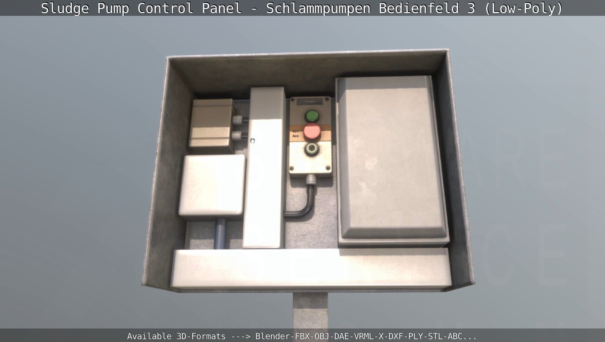 Sludge Pump Control Panel - Schlammpumpen Bedienfeld 3 Low-Poly Low-poly 3D model_59