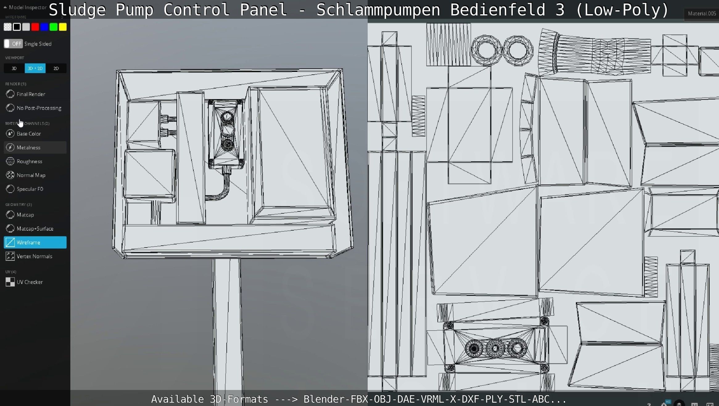 Sludge Pump Control Panel - Schlammpumpen Bedienfeld 3 Low-Poly Low-poly 3D model_113