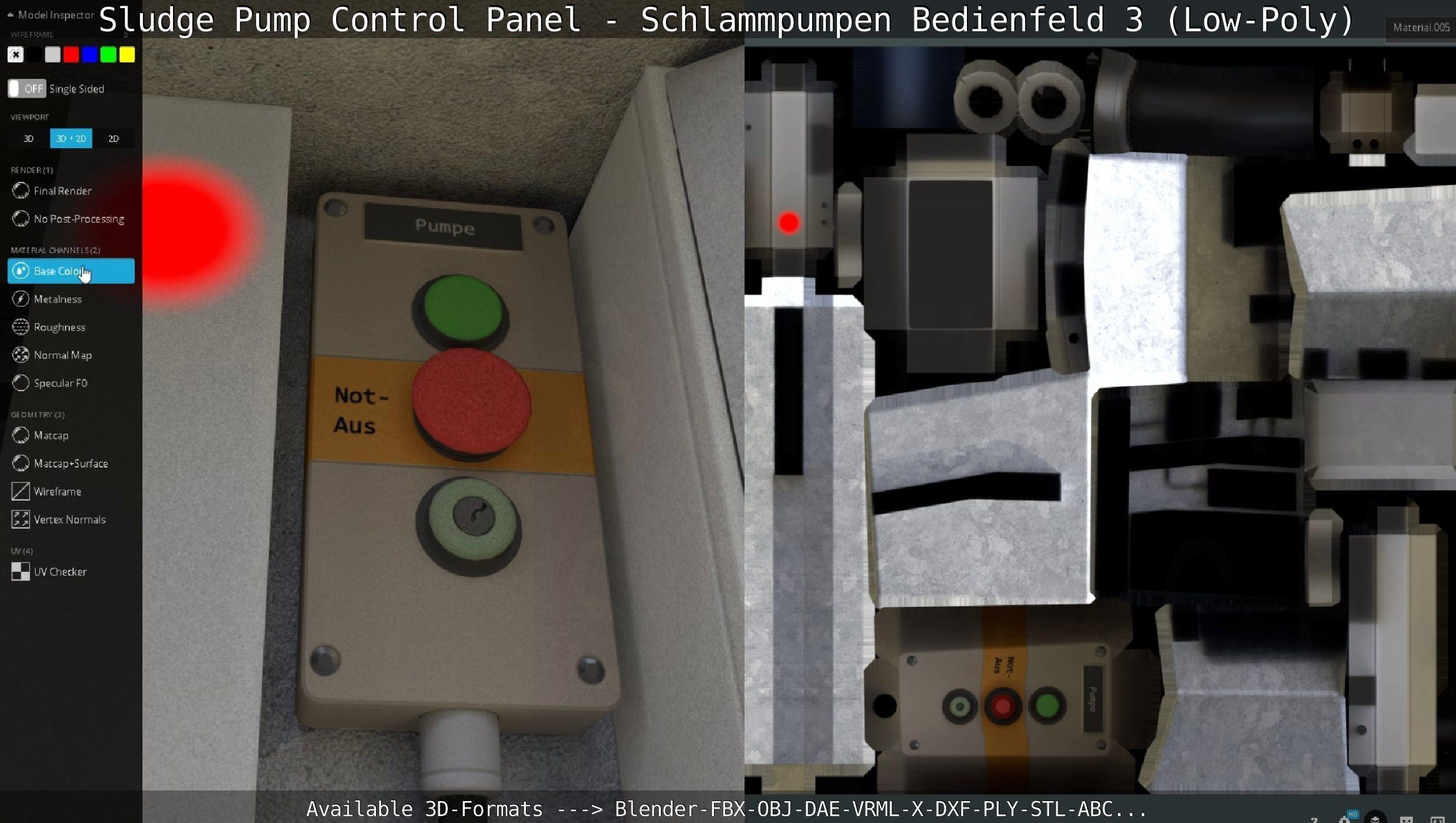Sludge Pump Control Panel - Schlammpumpen Bedienfeld 3 Low-Poly Low-poly 3D model_84