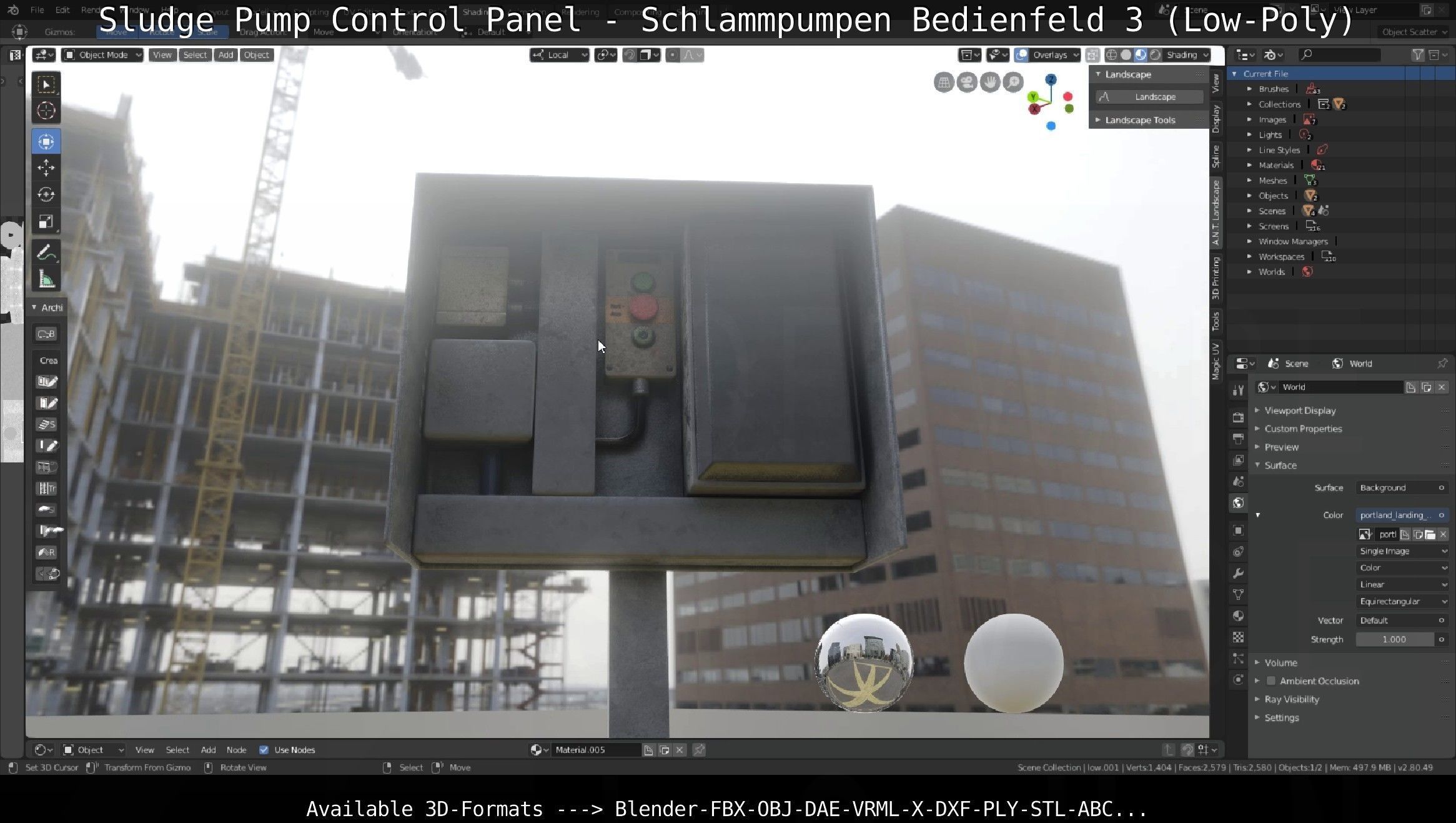Sludge Pump Control Panel - Schlammpumpen Bedienfeld 3 Low-Poly Low-poly 3D model_110