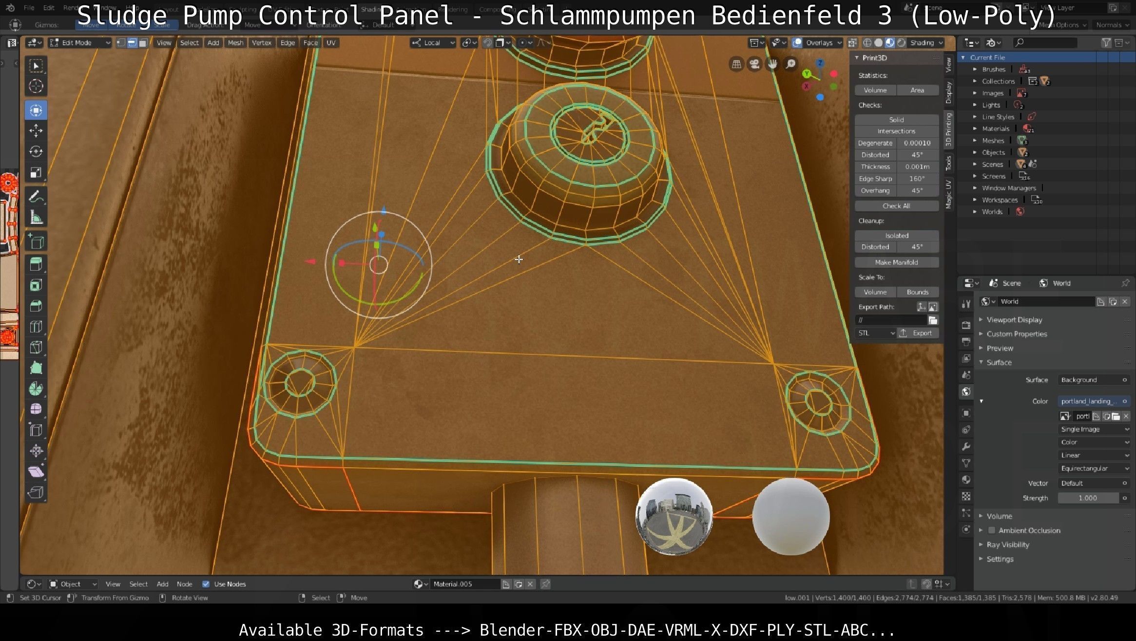 Sludge Pump Control Panel - Schlammpumpen Bedienfeld 3 Low-Poly Low-poly 3D model_50