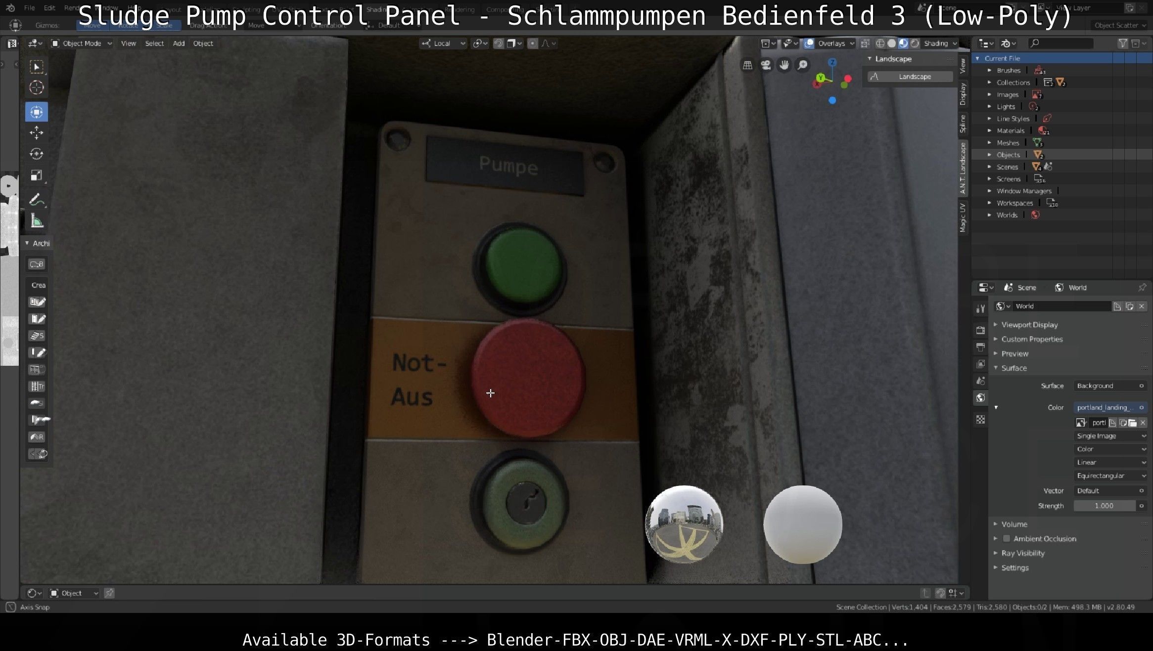 Sludge Pump Control Panel - Schlammpumpen Bedienfeld 3 Low-Poly Low-poly 3D model_38