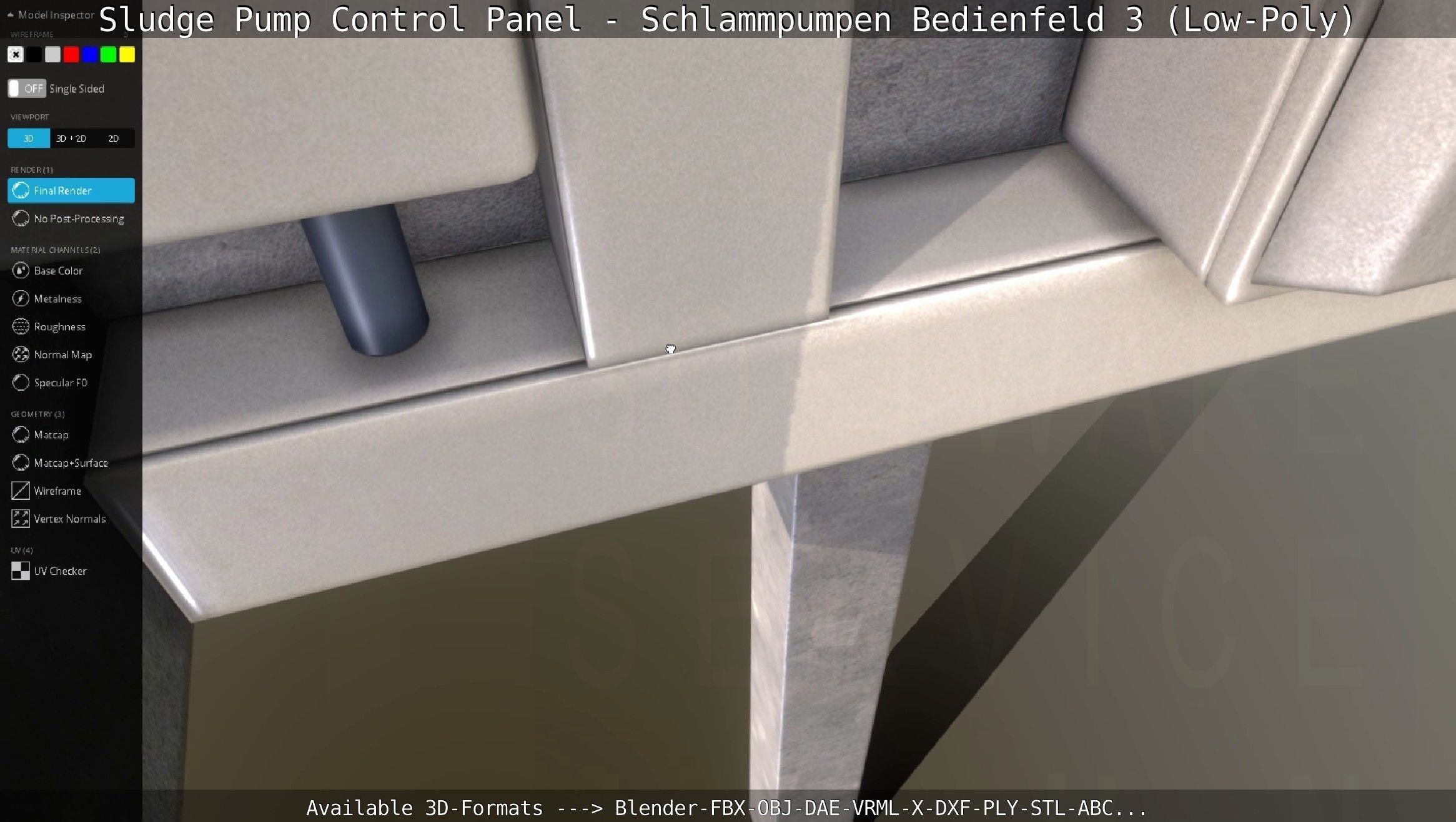 Sludge Pump Control Panel - Schlammpumpen Bedienfeld 3 Low-Poly Low-poly 3D model_36