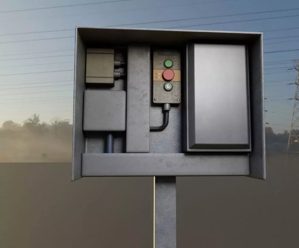 Sludge Pump Control Panel - Schlammpumpen Bedienfeld 3 Low-Poly Low-poly 3D model_0