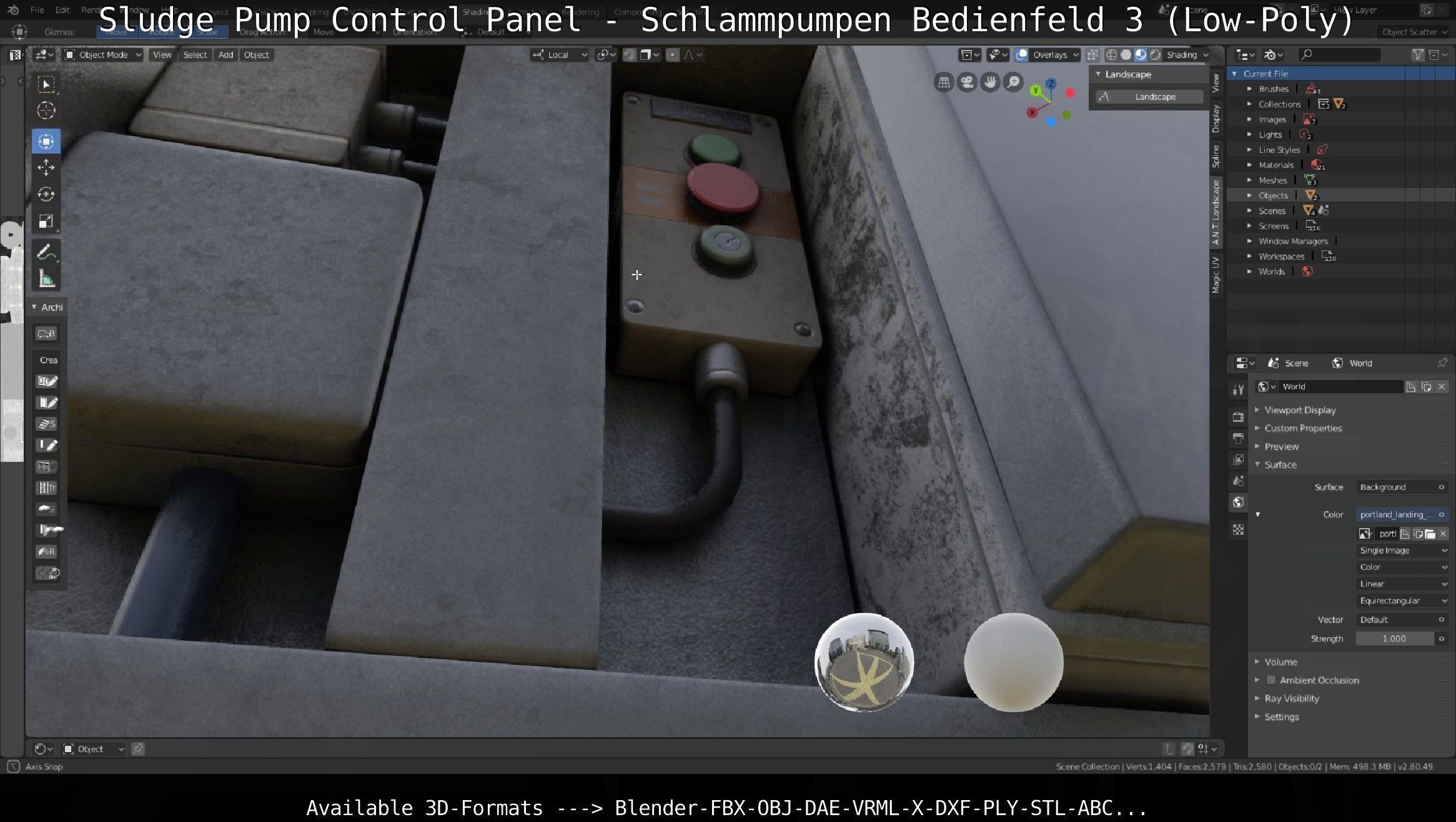 Sludge Pump Control Panel - Schlammpumpen Bedienfeld 3 Low-Poly Low-poly 3D model_20