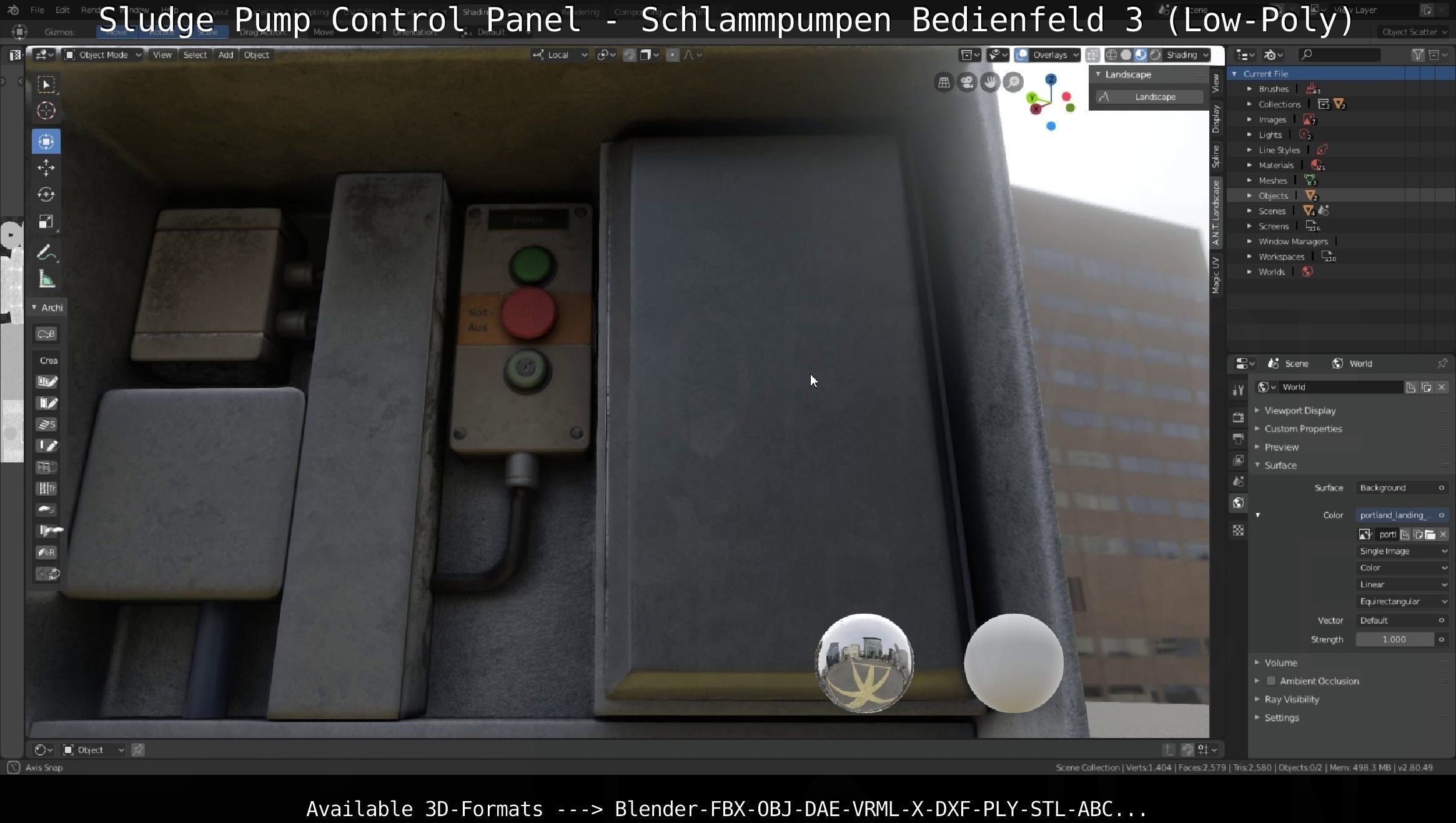 Sludge Pump Control Panel - Schlammpumpen Bedienfeld 3 Low-Poly Low-poly 3D model_26