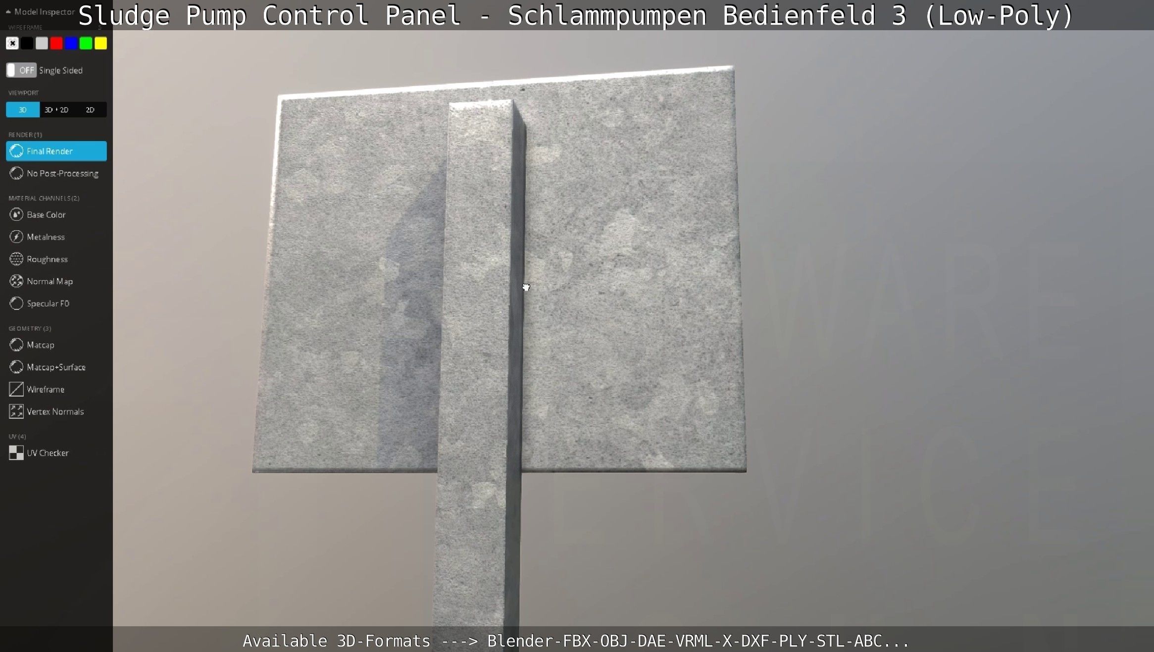 Sludge Pump Control Panel - Schlammpumpen Bedienfeld 3 Low-Poly Low-poly 3D model_133