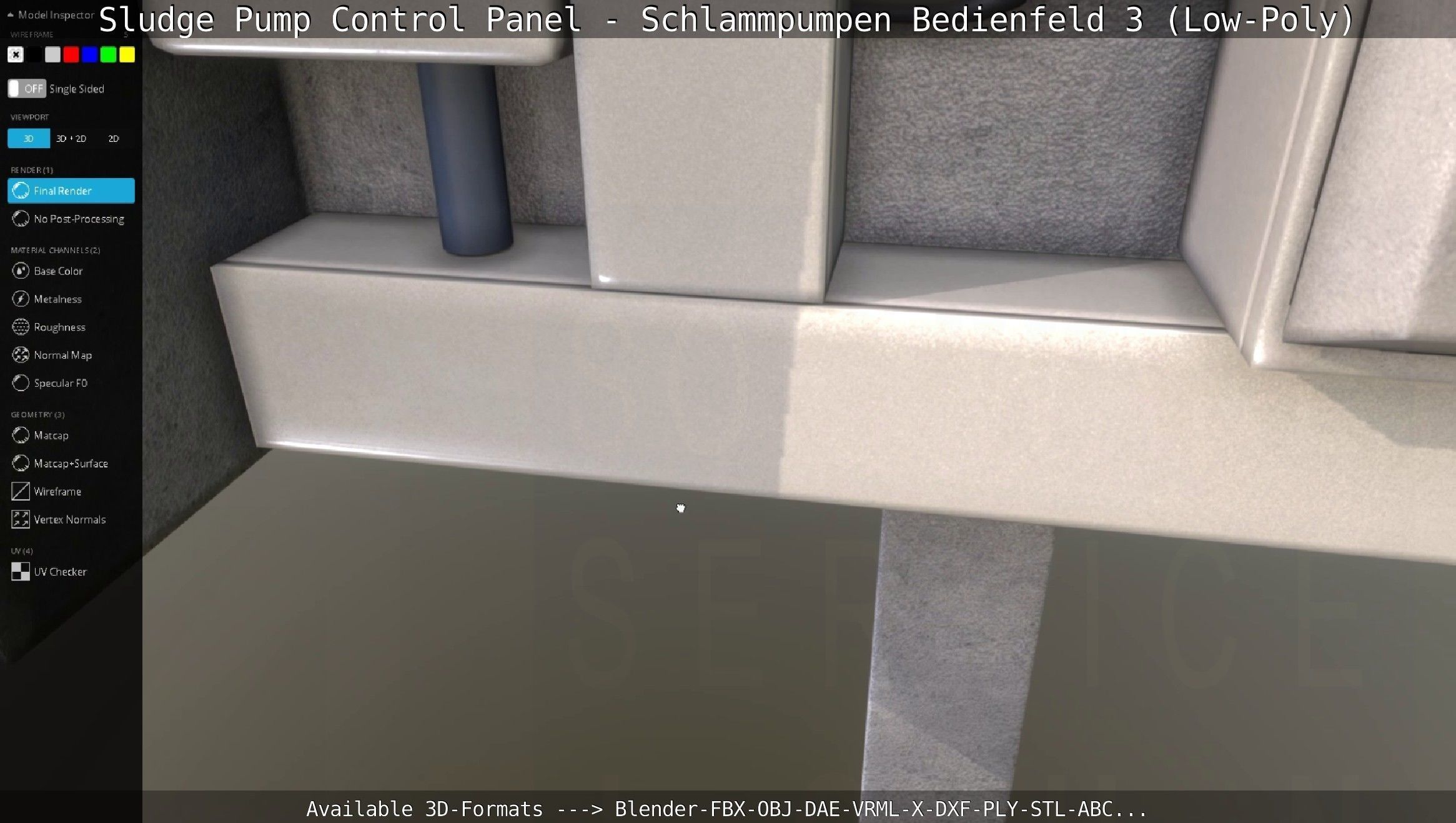 Sludge Pump Control Panel - Schlammpumpen Bedienfeld 3 Low-Poly Low-poly 3D model_127