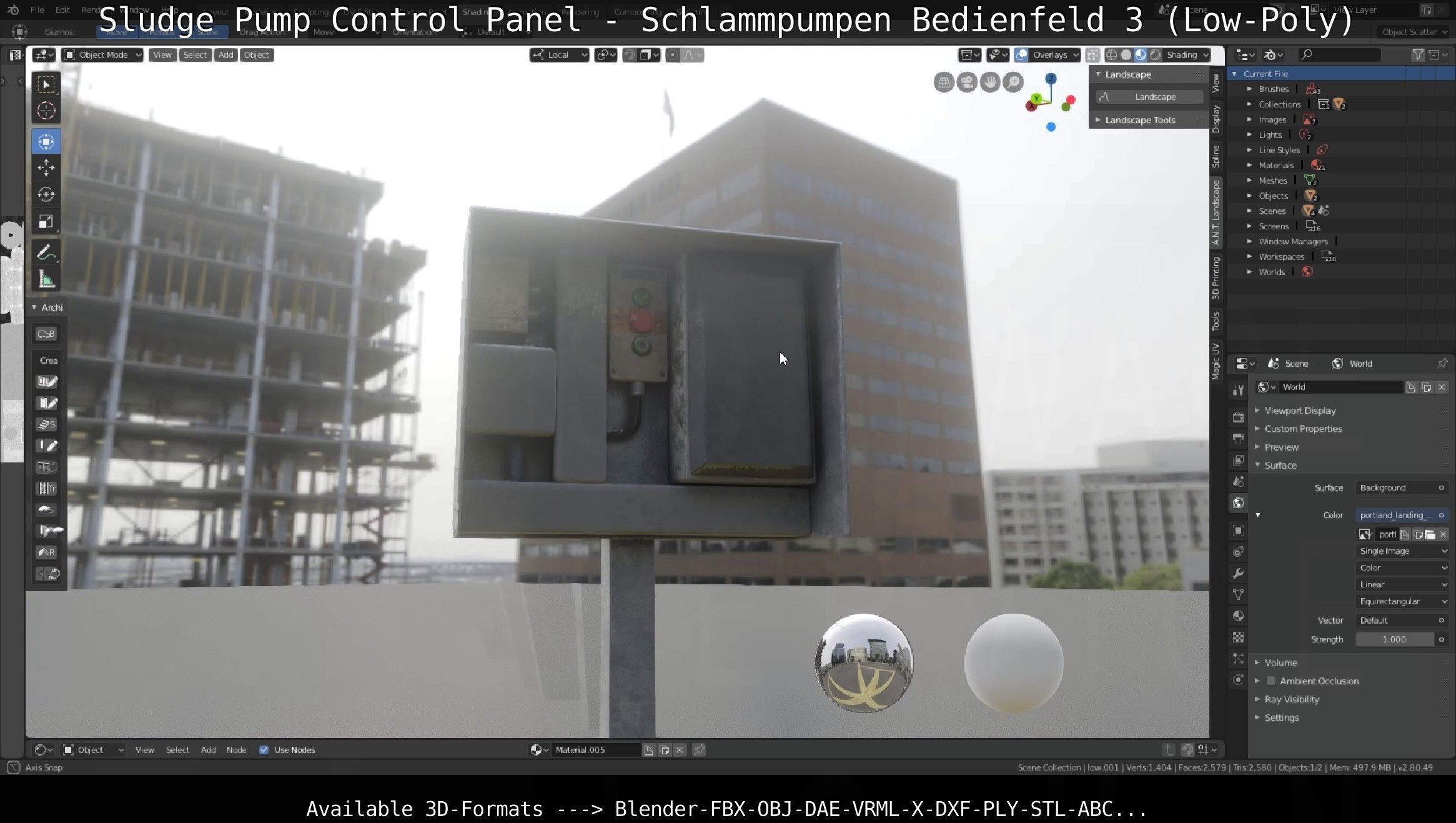 Sludge Pump Control Panel - Schlammpumpen Bedienfeld 3 Low-Poly Low-poly 3D model_96