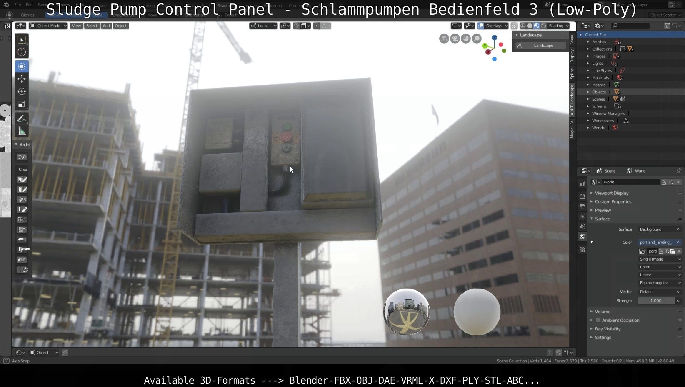 Sludge Pump Control Panel - Schlammpumpen Bedienfeld 3 Low-Poly Low-poly 3D model_30