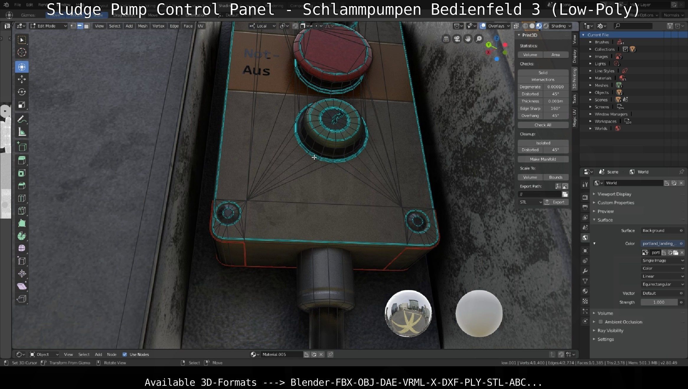 Sludge Pump Control Panel - Schlammpumpen Bedienfeld 3 Low-Poly Low-poly 3D model_29