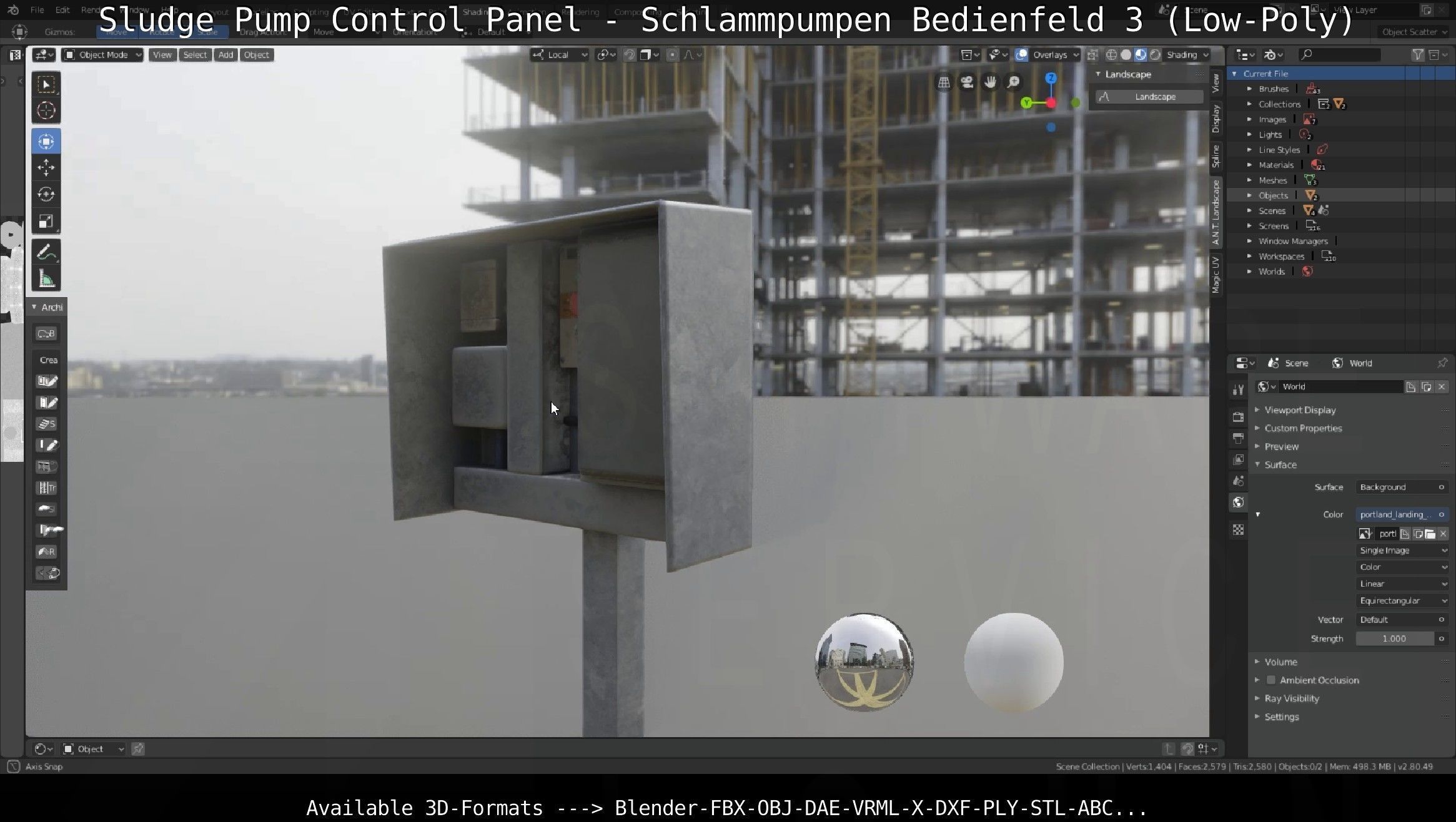 Sludge Pump Control Panel - Schlammpumpen Bedienfeld 3 Low-Poly Low-poly 3D model_34