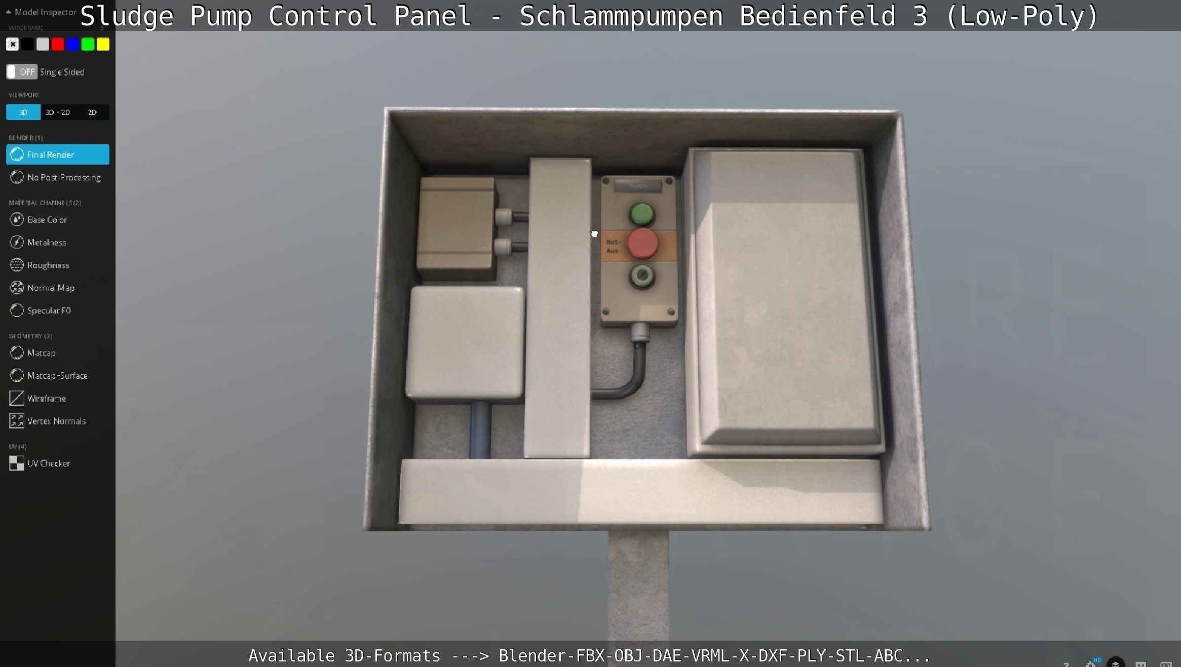 Sludge Pump Control Panel - Schlammpumpen Bedienfeld 3 Low-Poly Low-poly 3D model_121