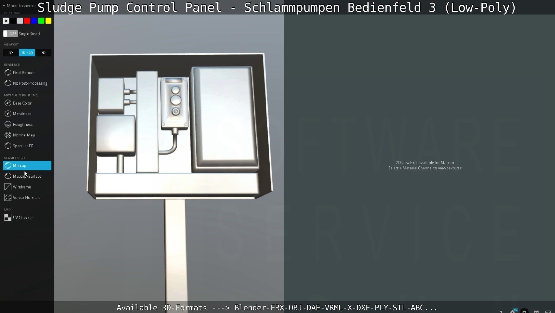 Sludge Pump Control Panel - Schlammpumpen Bedienfeld 3 Low-Poly Low-poly 3D model_111