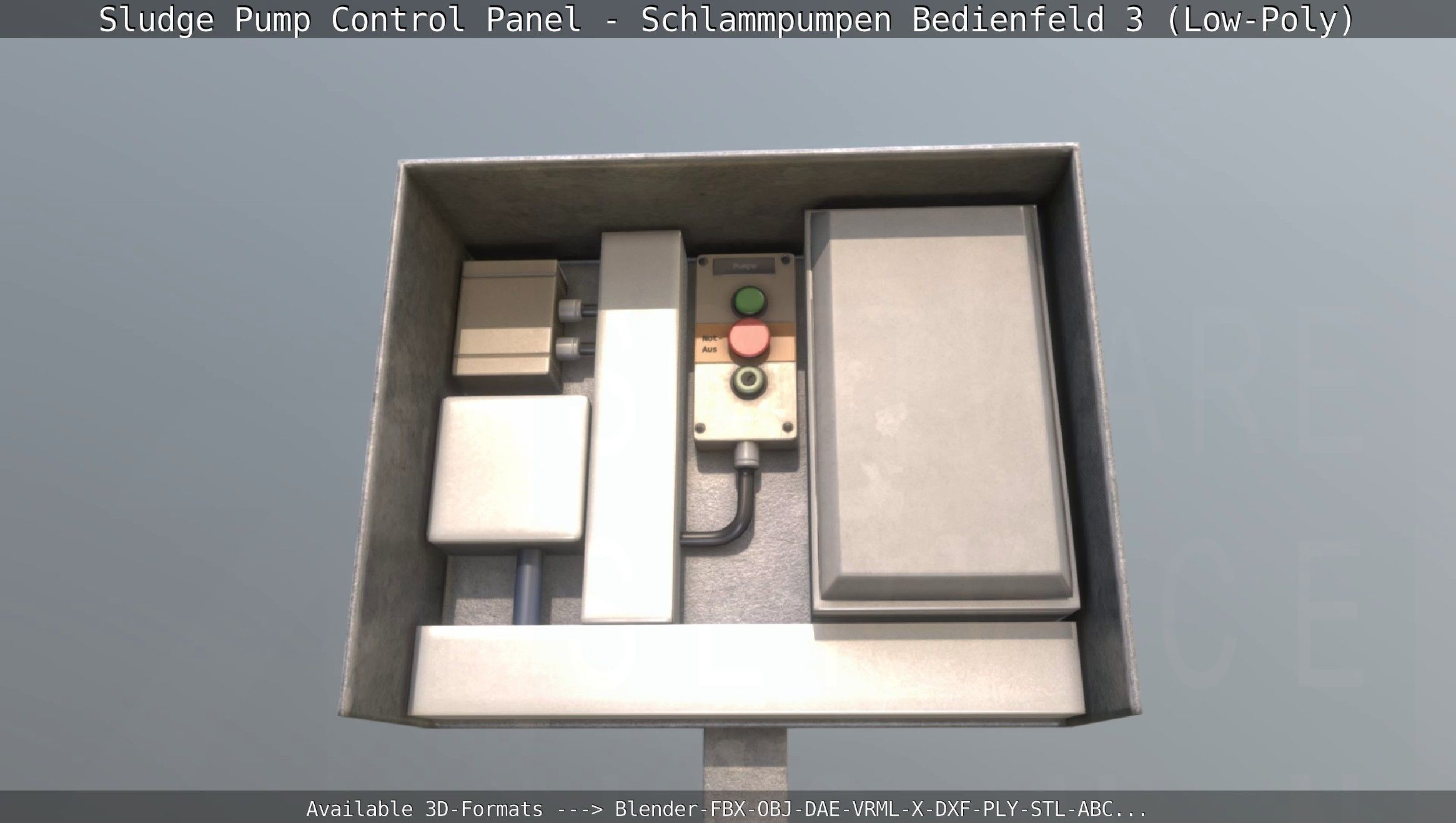 Sludge Pump Control Panel - Schlammpumpen Bedienfeld 3 Low-Poly Low-poly 3D model_132