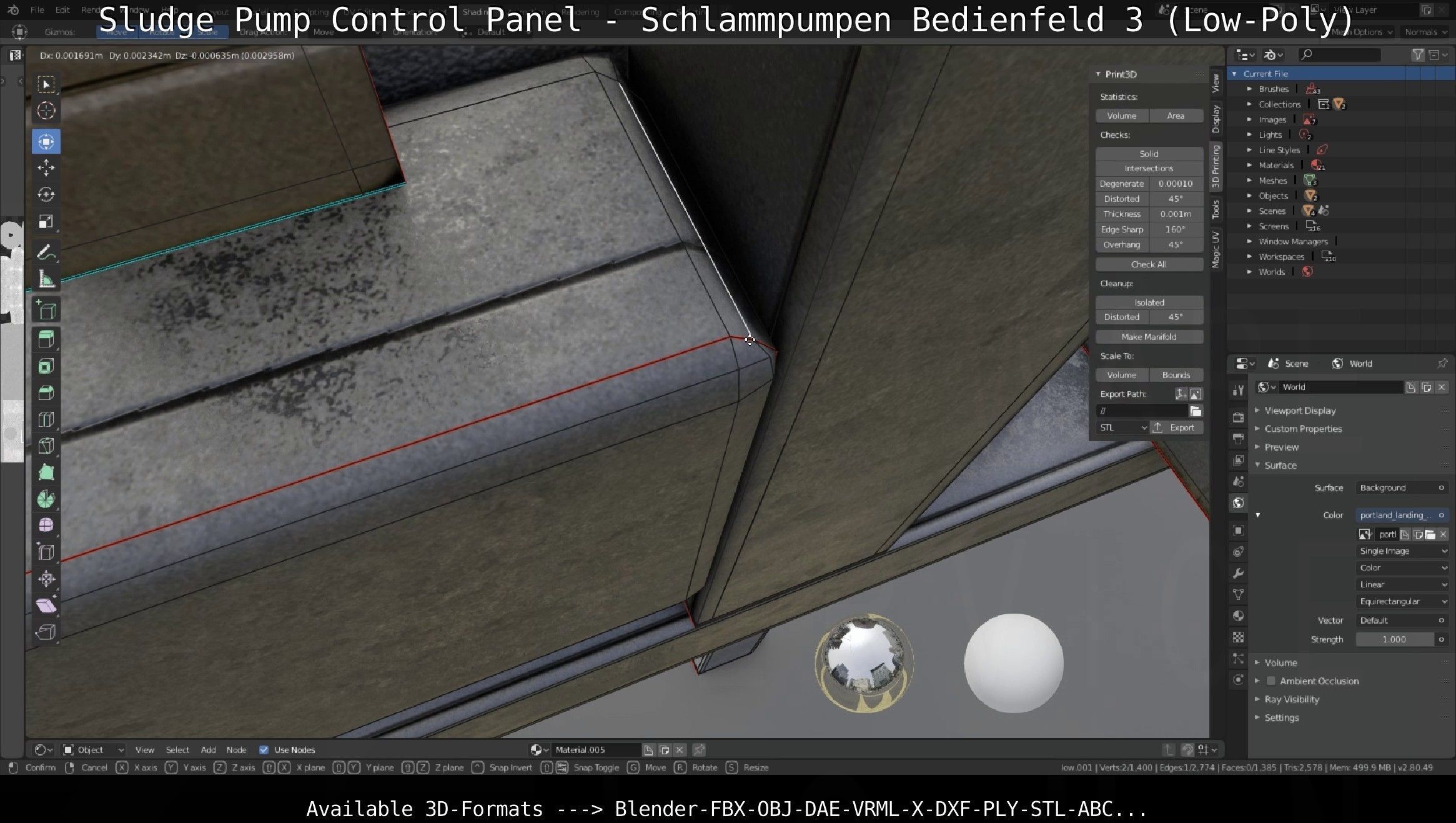 Sludge Pump Control Panel - Schlammpumpen Bedienfeld 3 Low-Poly Low-poly 3D model_60