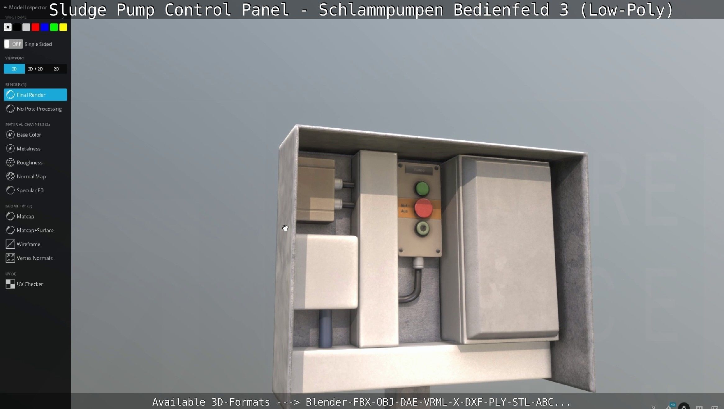 Sludge Pump Control Panel - Schlammpumpen Bedienfeld 3 Low-Poly Low-poly 3D model_146