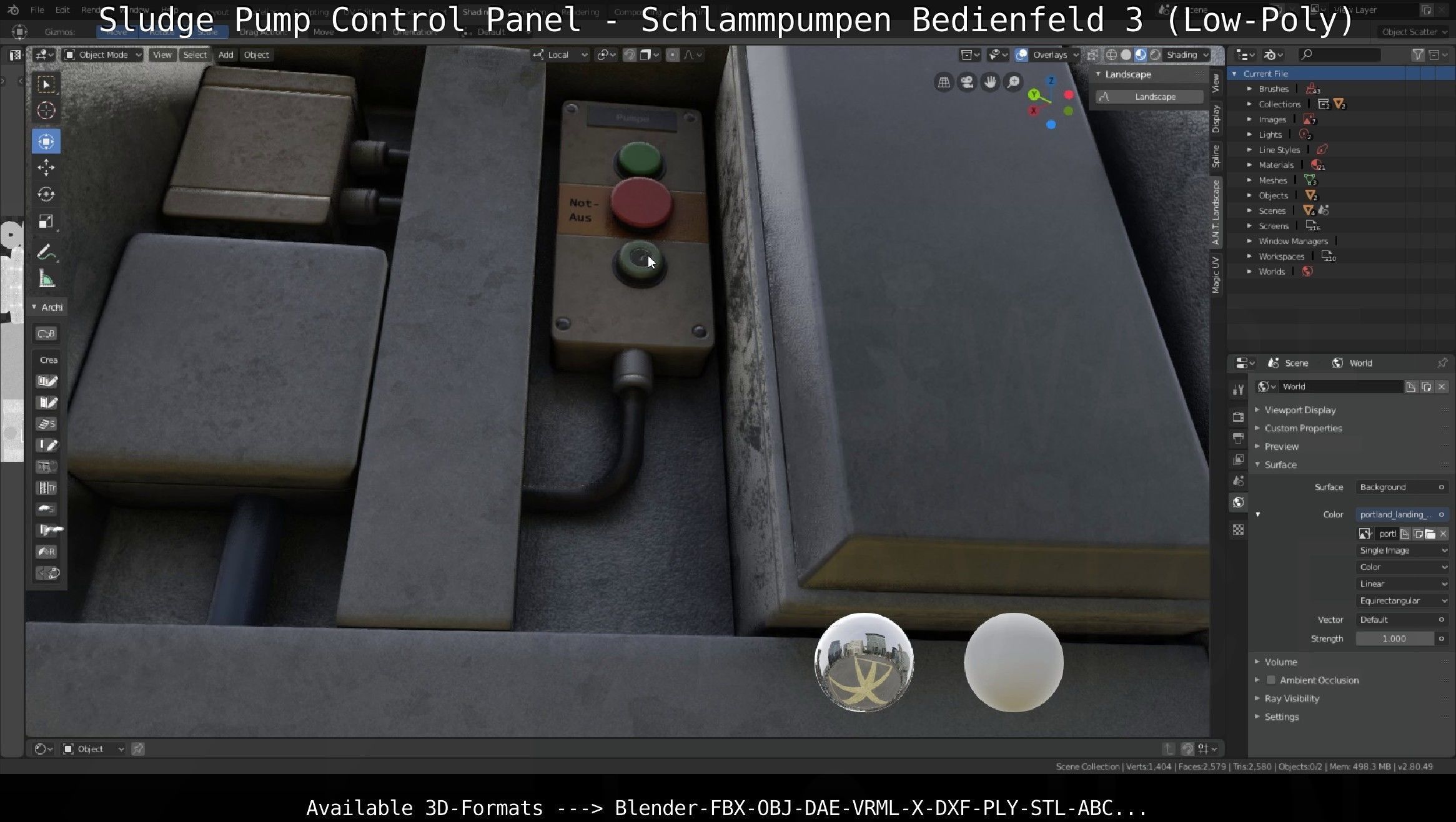 Sludge Pump Control Panel - Schlammpumpen Bedienfeld 3 Low-Poly Low-poly 3D model_28