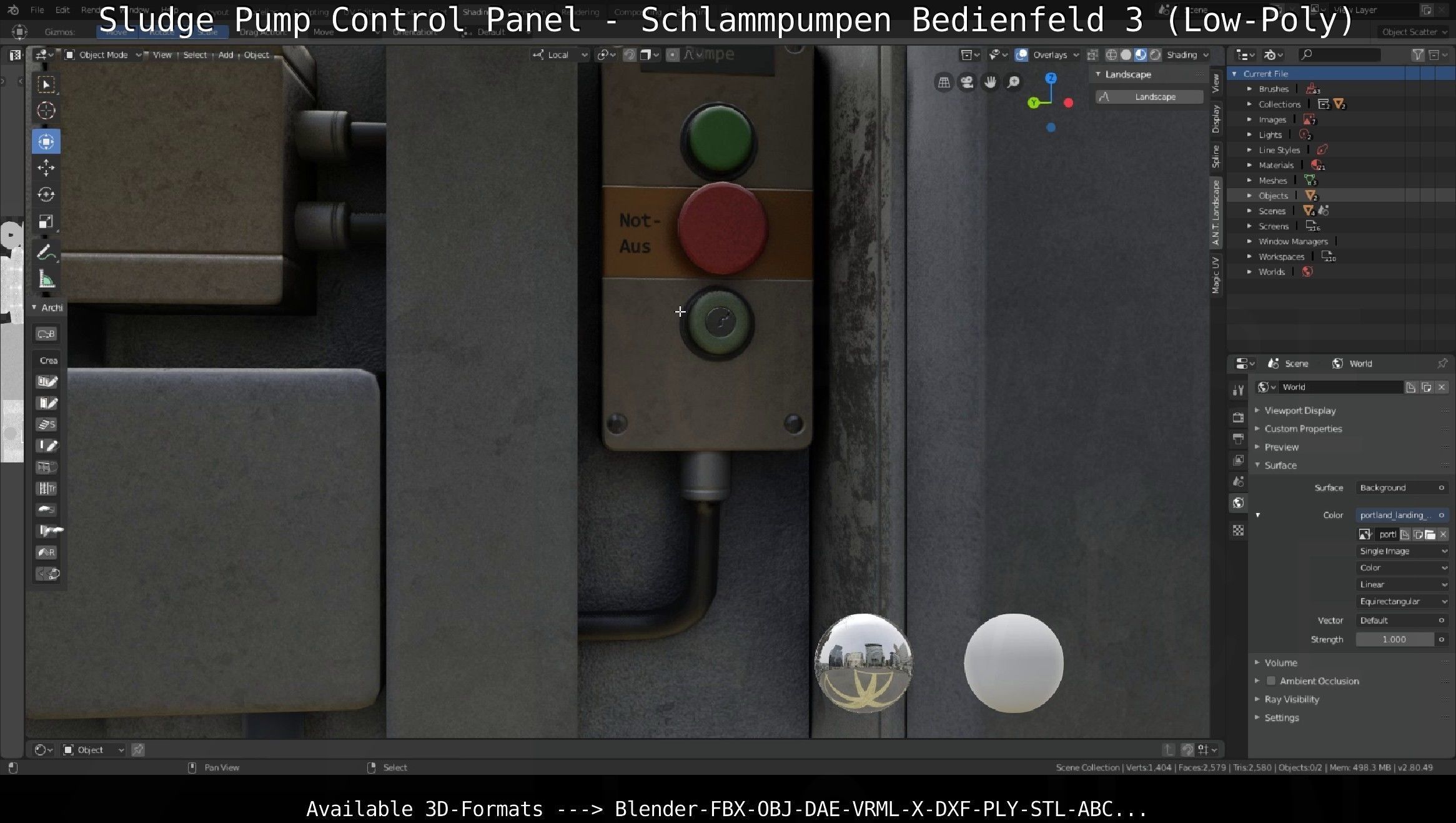 Sludge Pump Control Panel - Schlammpumpen Bedienfeld 3 Low-Poly Low-poly 3D model_21