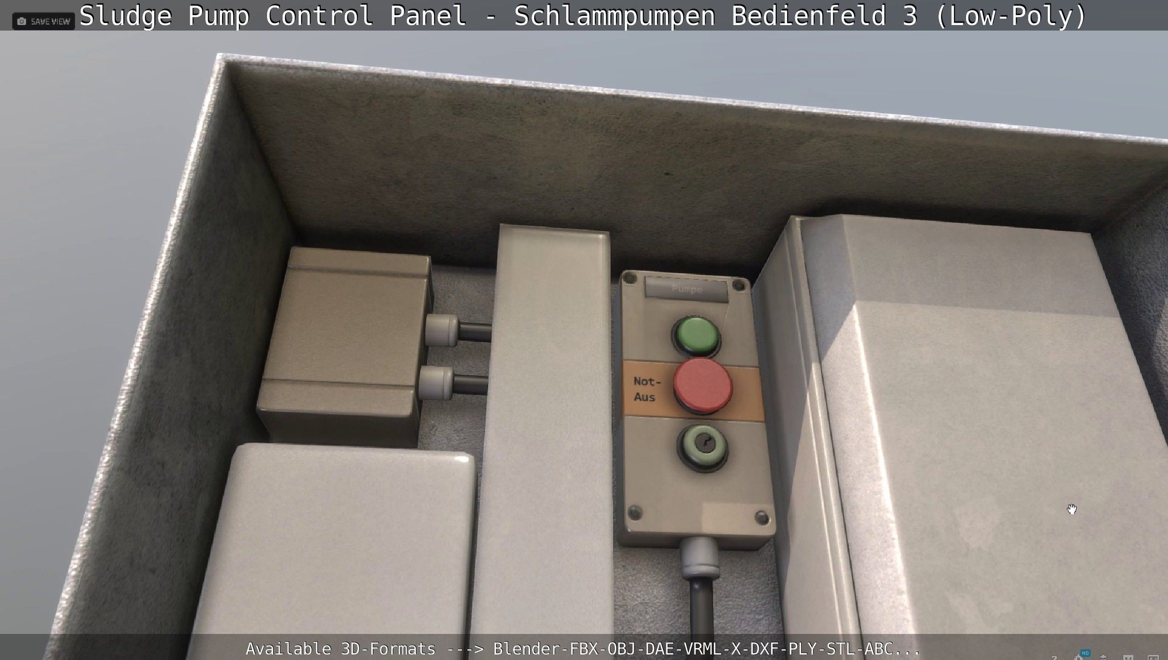Sludge Pump Control Panel - Schlammpumpen Bedienfeld 3 Low-Poly Low-poly 3D model_70