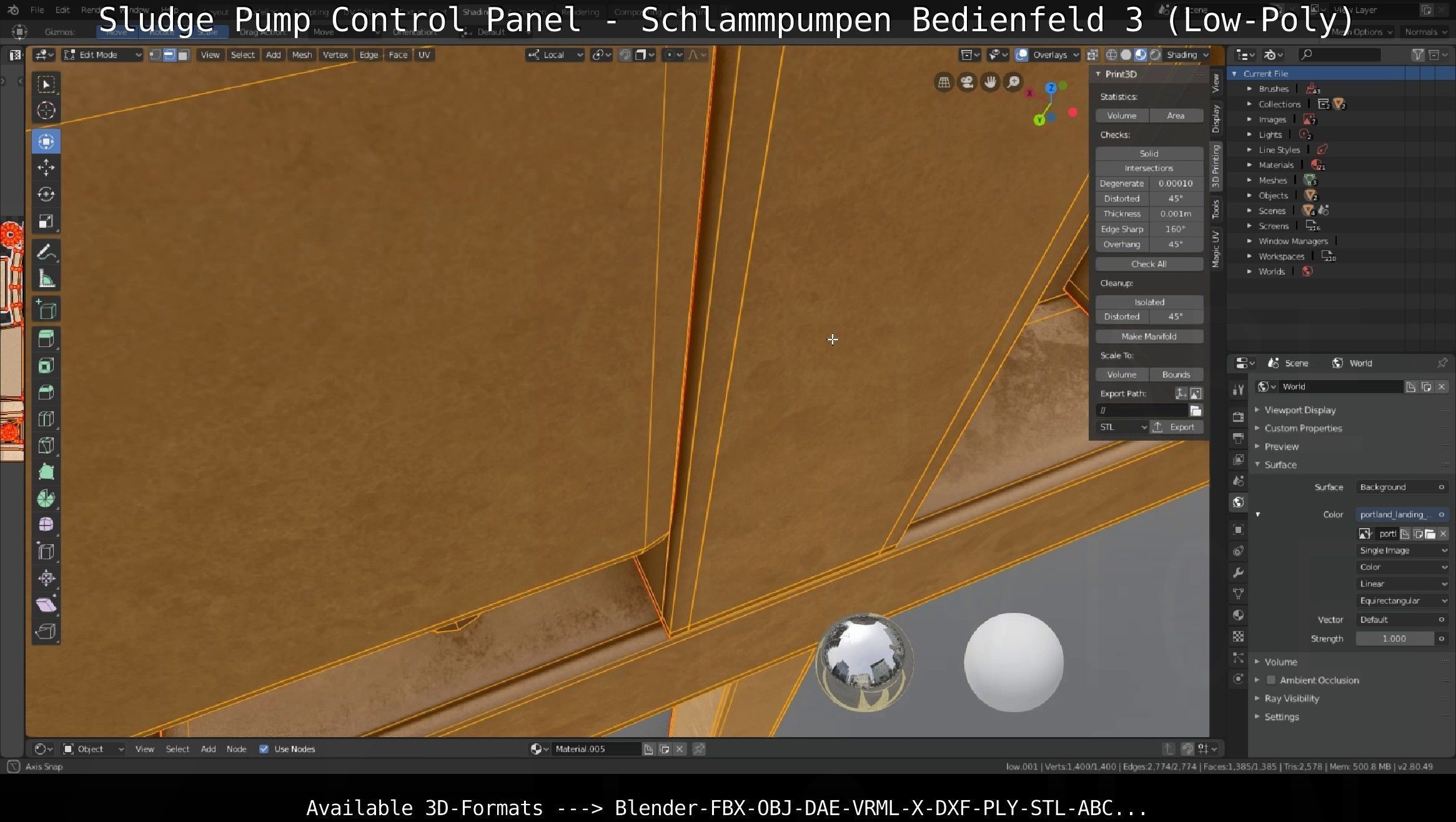 Sludge Pump Control Panel - Schlammpumpen Bedienfeld 3 Low-Poly Low-poly 3D model_47