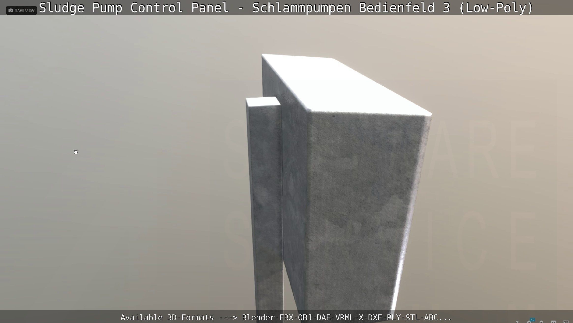 Sludge Pump Control Panel - Schlammpumpen Bedienfeld 3 Low-Poly Low-poly 3D model_145