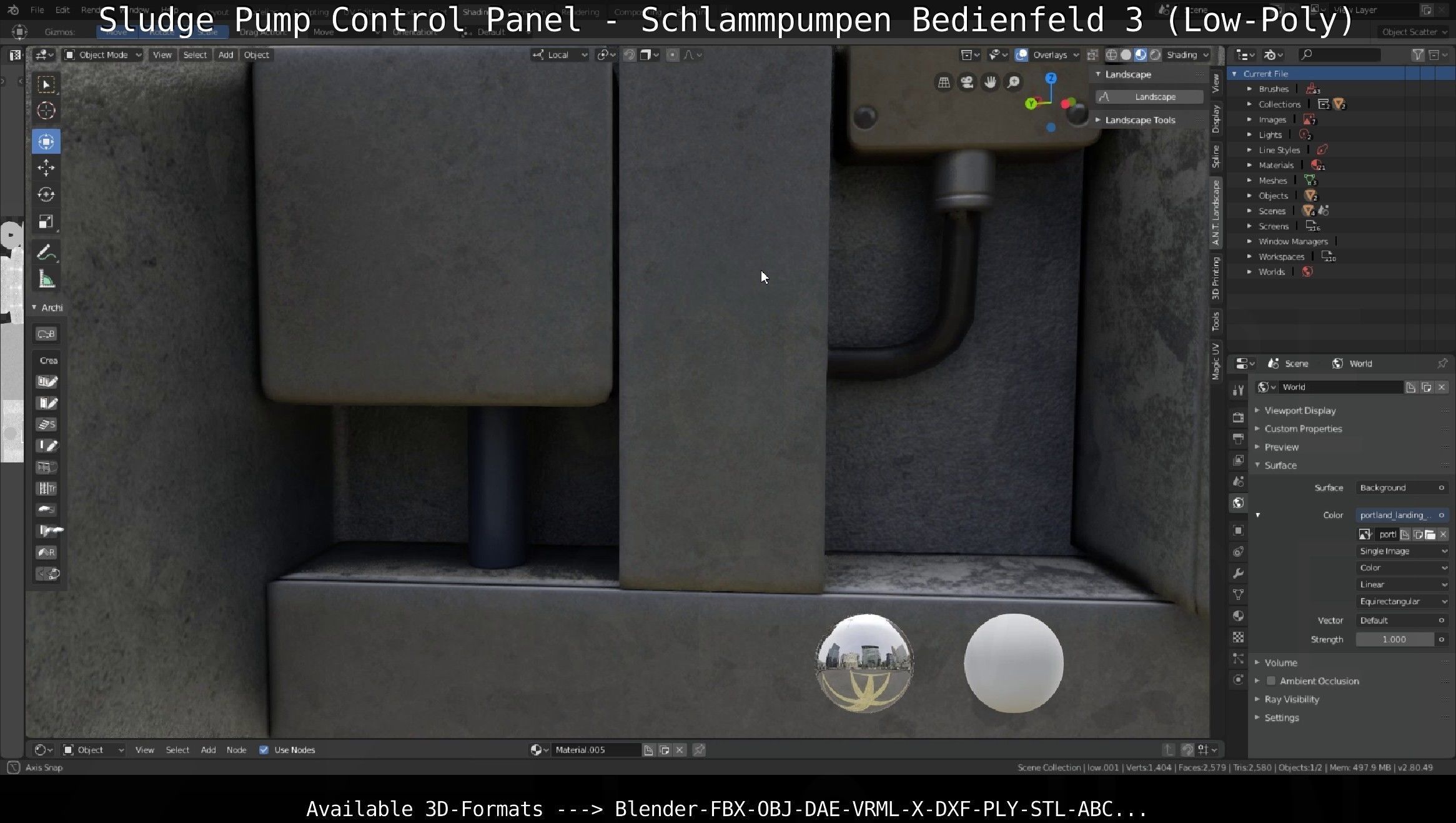 Sludge Pump Control Panel - Schlammpumpen Bedienfeld 3 Low-Poly Low-poly 3D model_66