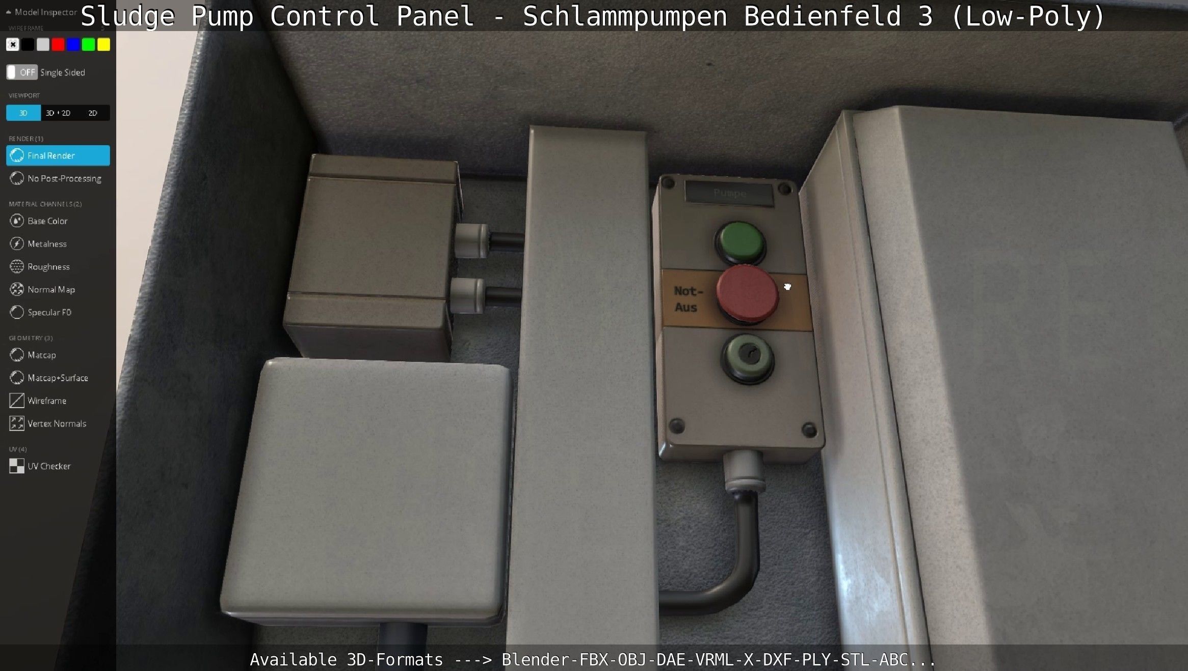 Sludge Pump Control Panel - Schlammpumpen Bedienfeld 3 Low-Poly Low-poly 3D model_136