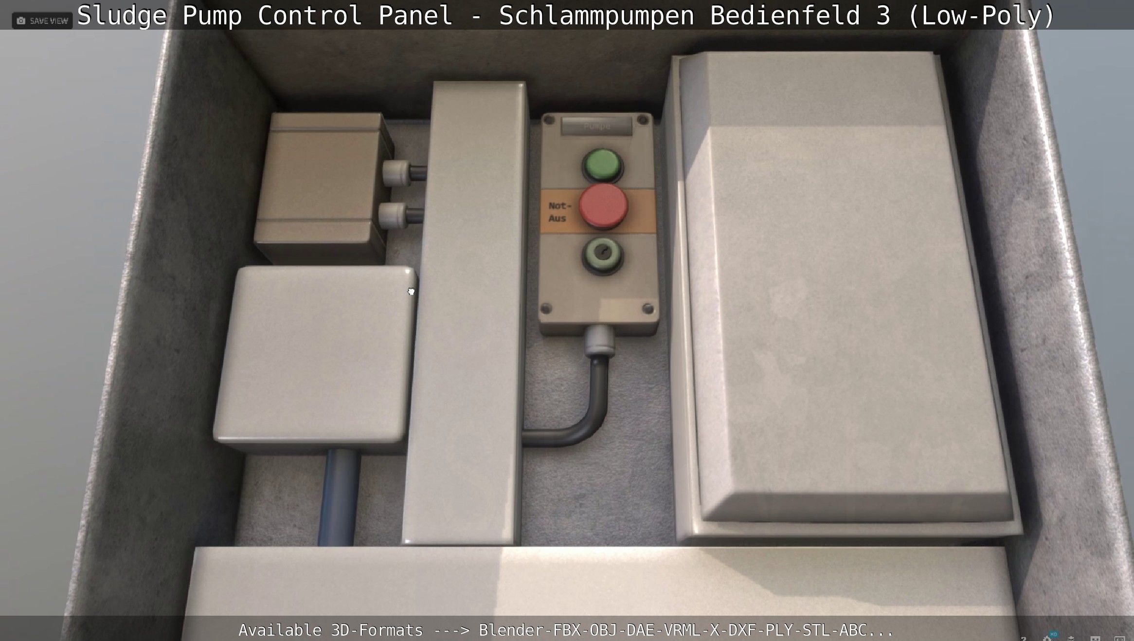 Sludge Pump Control Panel - Schlammpumpen Bedienfeld 3 Low-Poly Low-poly 3D model_65