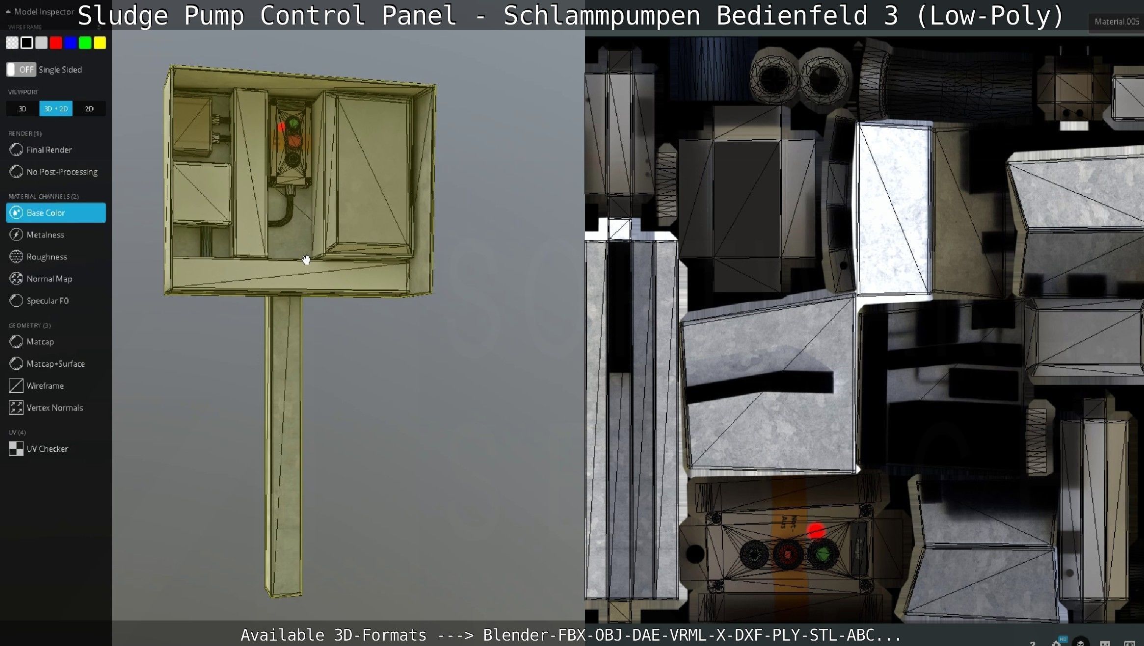 Sludge Pump Control Panel - Schlammpumpen Bedienfeld 3 Low-Poly Low-poly 3D model_87