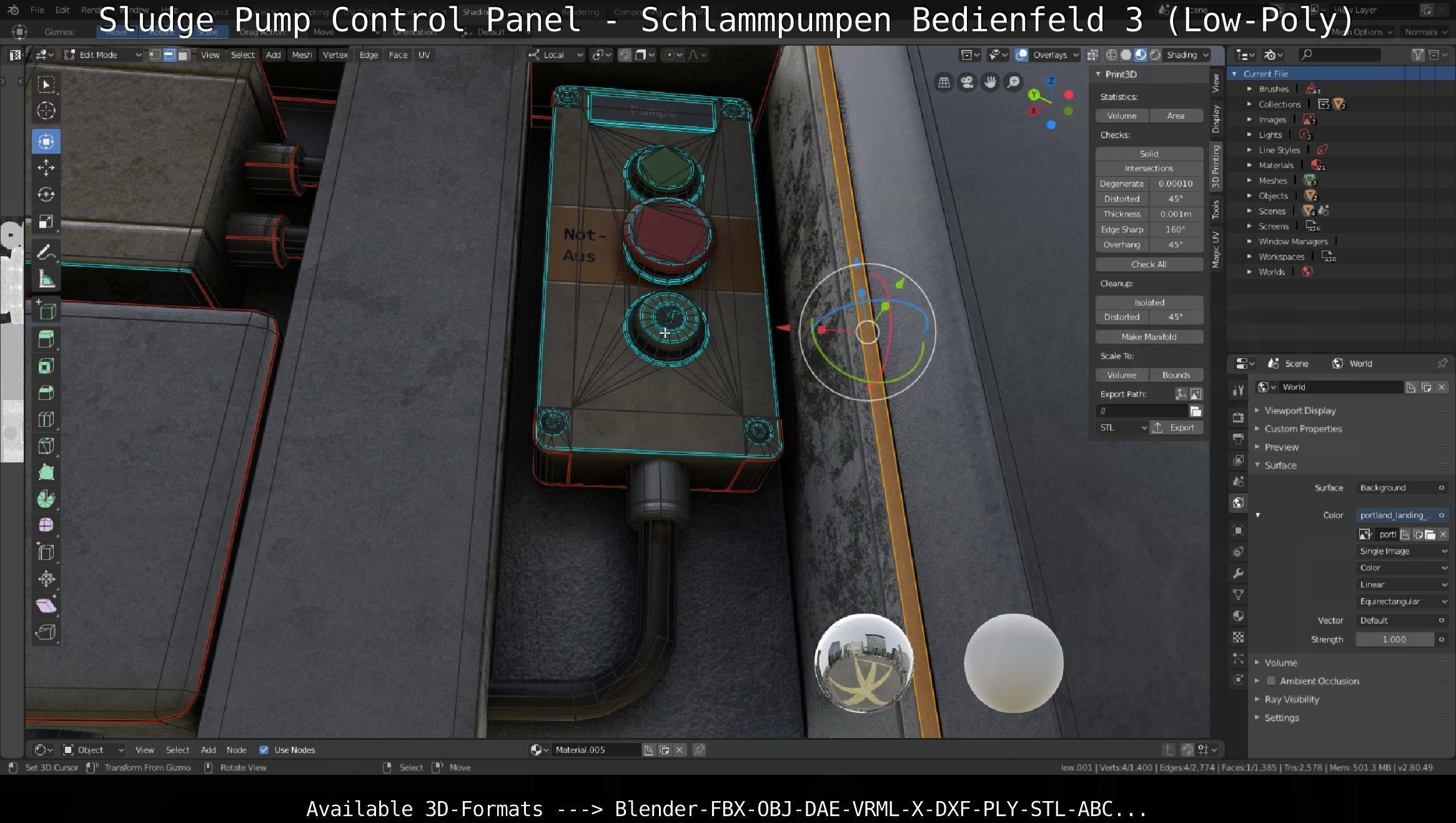 Sludge Pump Control Panel - Schlammpumpen Bedienfeld 3 Low-Poly Low-poly 3D model_27