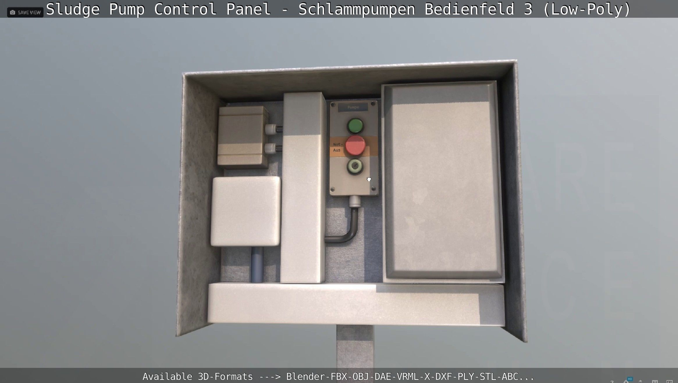 Sludge Pump Control Panel - Schlammpumpen Bedienfeld 3 Low-Poly Low-poly 3D model_148