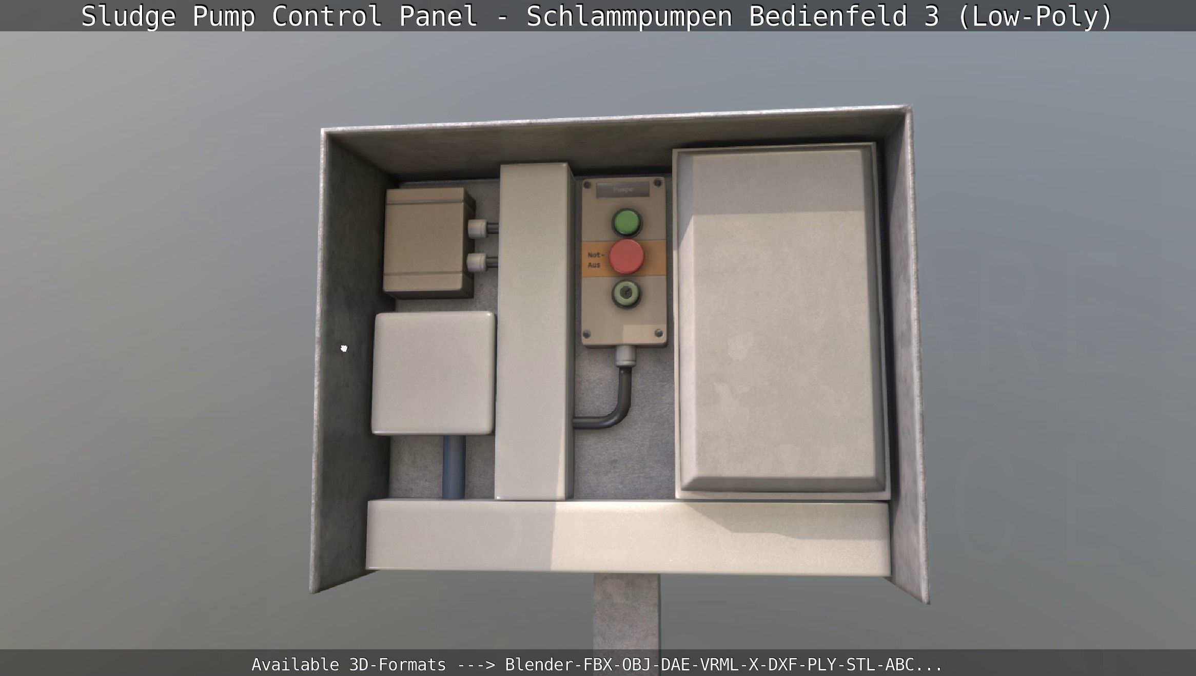 Sludge Pump Control Panel - Schlammpumpen Bedienfeld 3 Low-Poly Low-poly 3D model_64