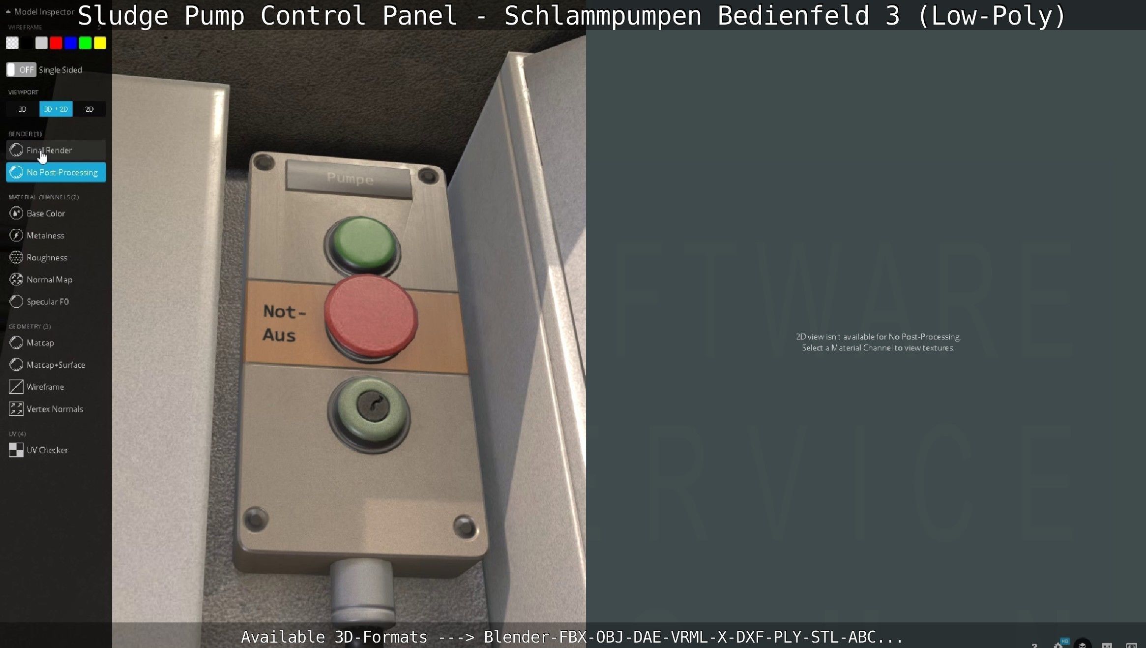 Sludge Pump Control Panel - Schlammpumpen Bedienfeld 3 Low-Poly Low-poly 3D model_80