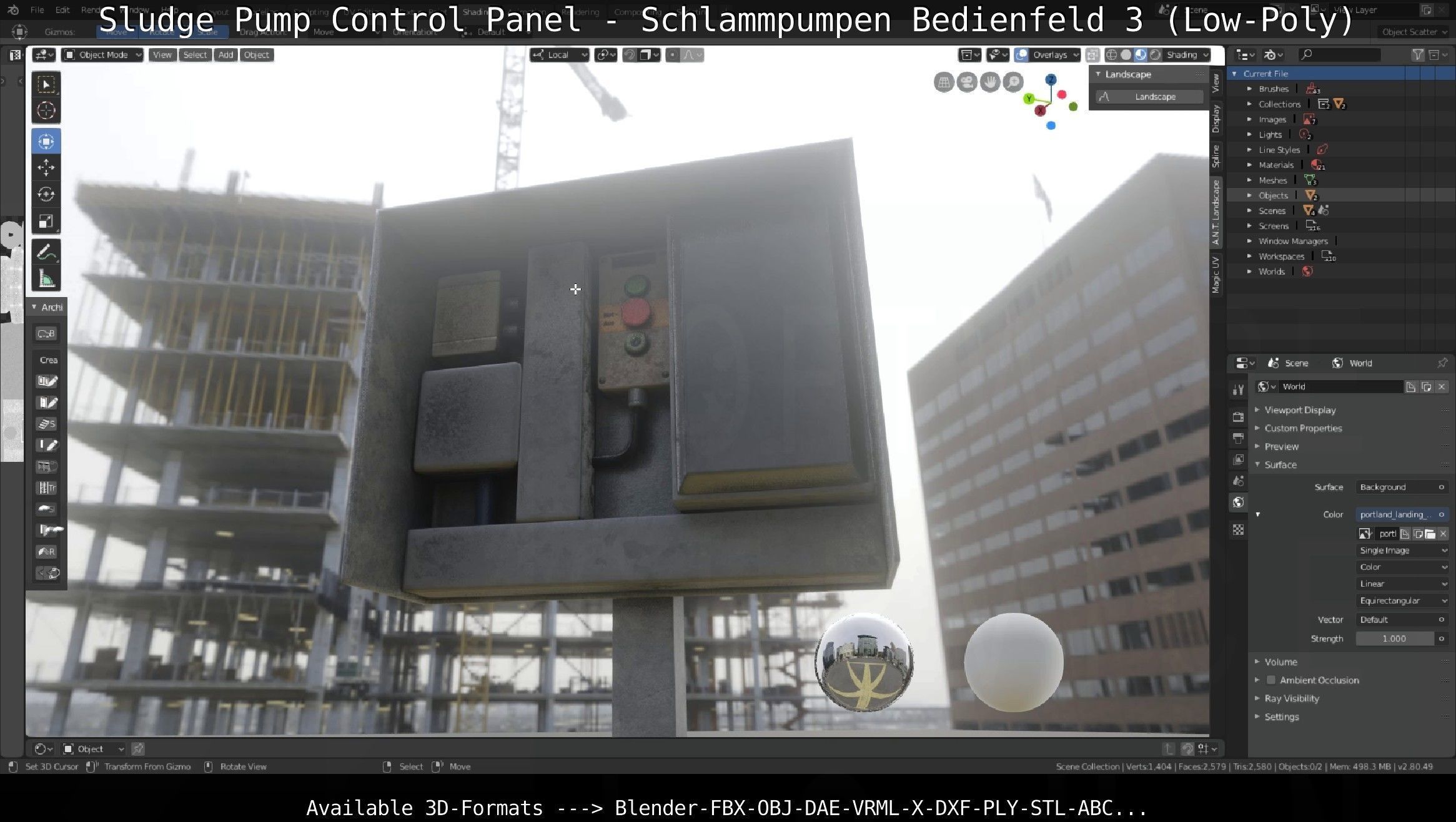 Sludge Pump Control Panel - Schlammpumpen Bedienfeld 3 Low-Poly Low-poly 3D model_10