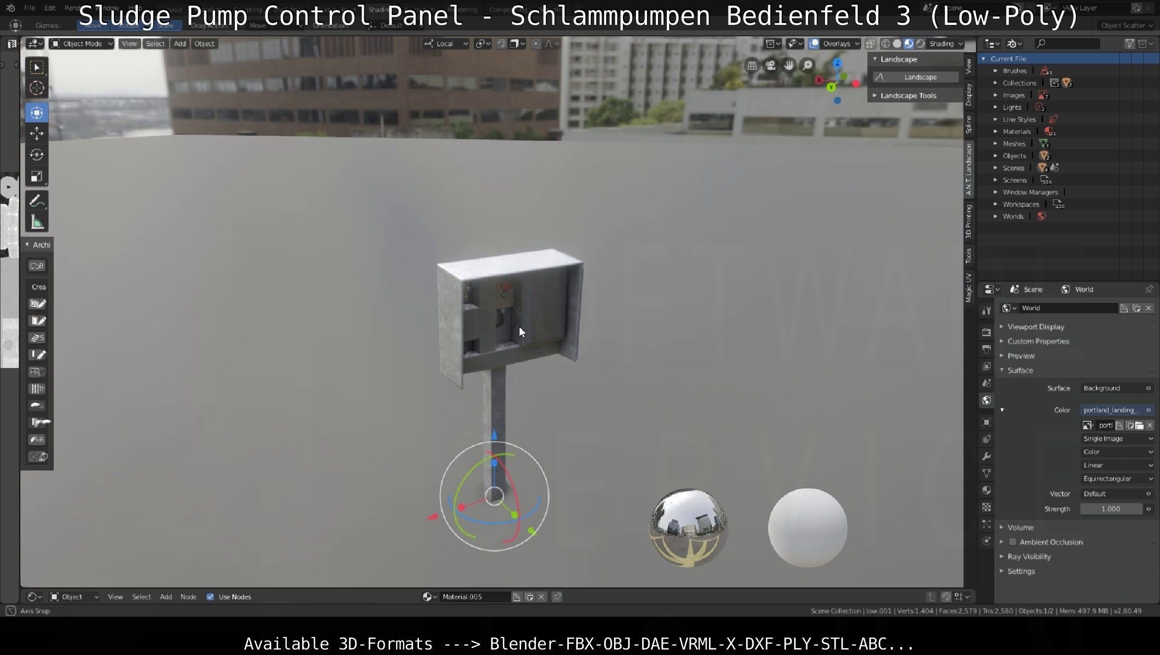 Sludge Pump Control Panel - Schlammpumpen Bedienfeld 3 Low-Poly Low-poly 3D model_51