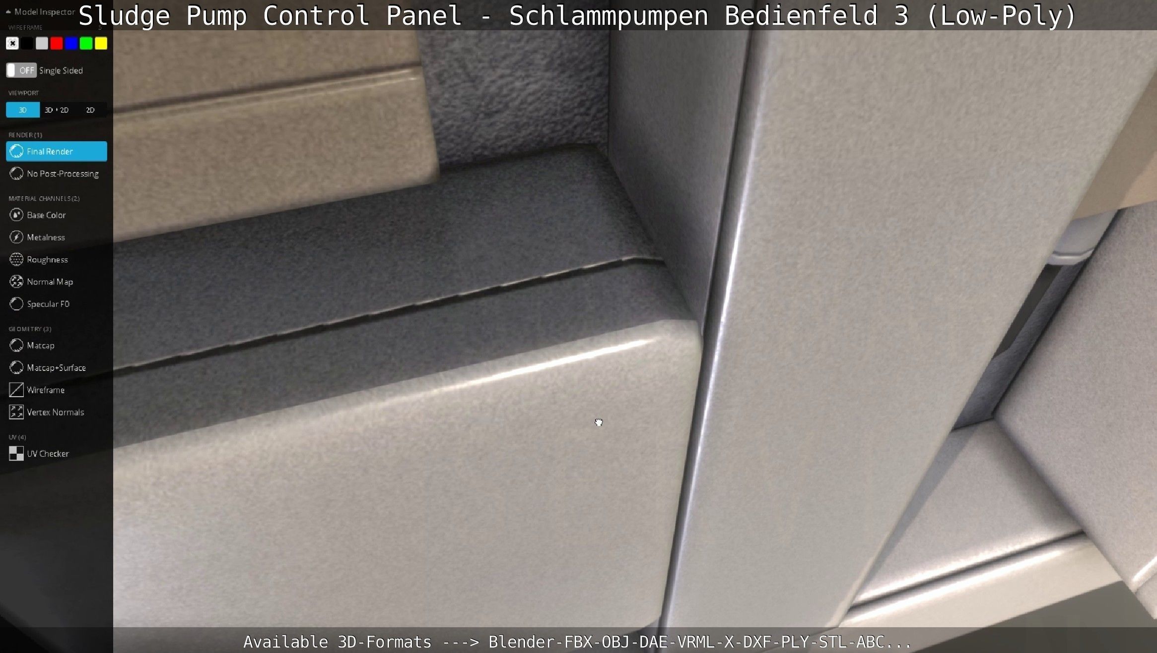 Sludge Pump Control Panel - Schlammpumpen Bedienfeld 3 Low-Poly Low-poly 3D model_37