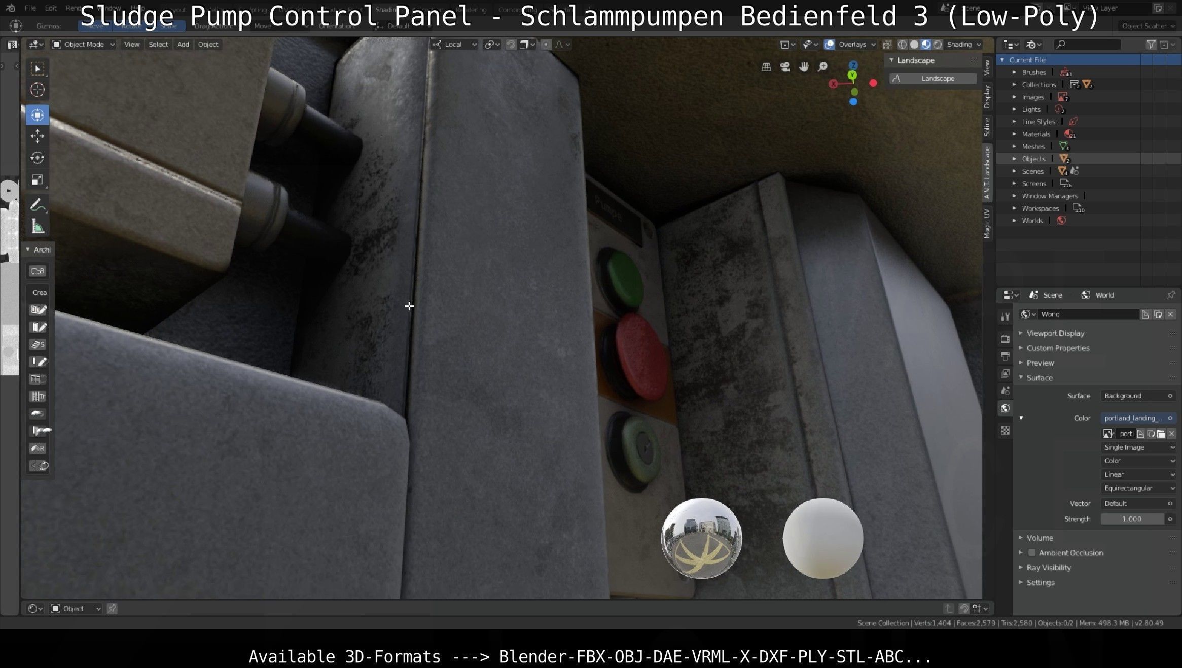Sludge Pump Control Panel - Schlammpumpen Bedienfeld 3 Low-Poly Low-poly 3D model_7